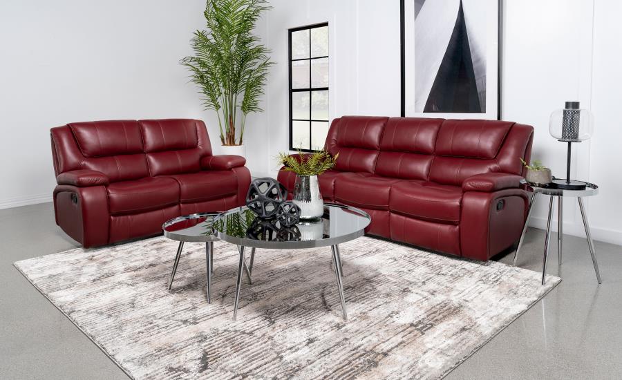 Camila Upholstered Reclining Sofa Set