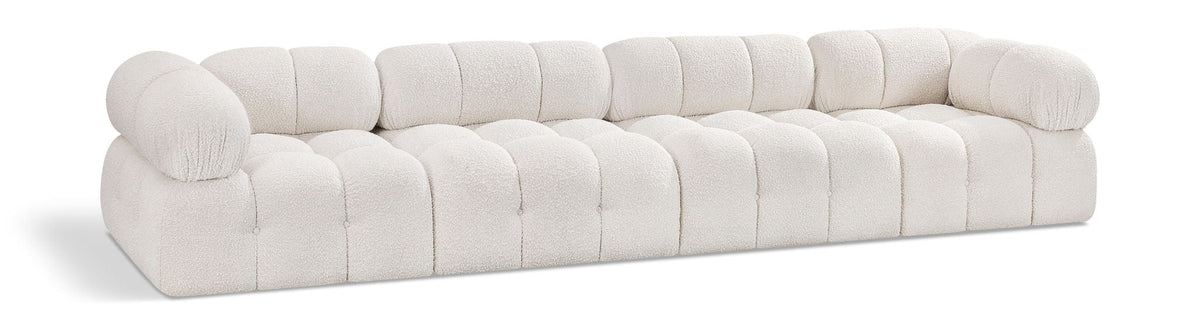 Ames Boucle Modular Sectional — 4-Piece Sofa — Cream