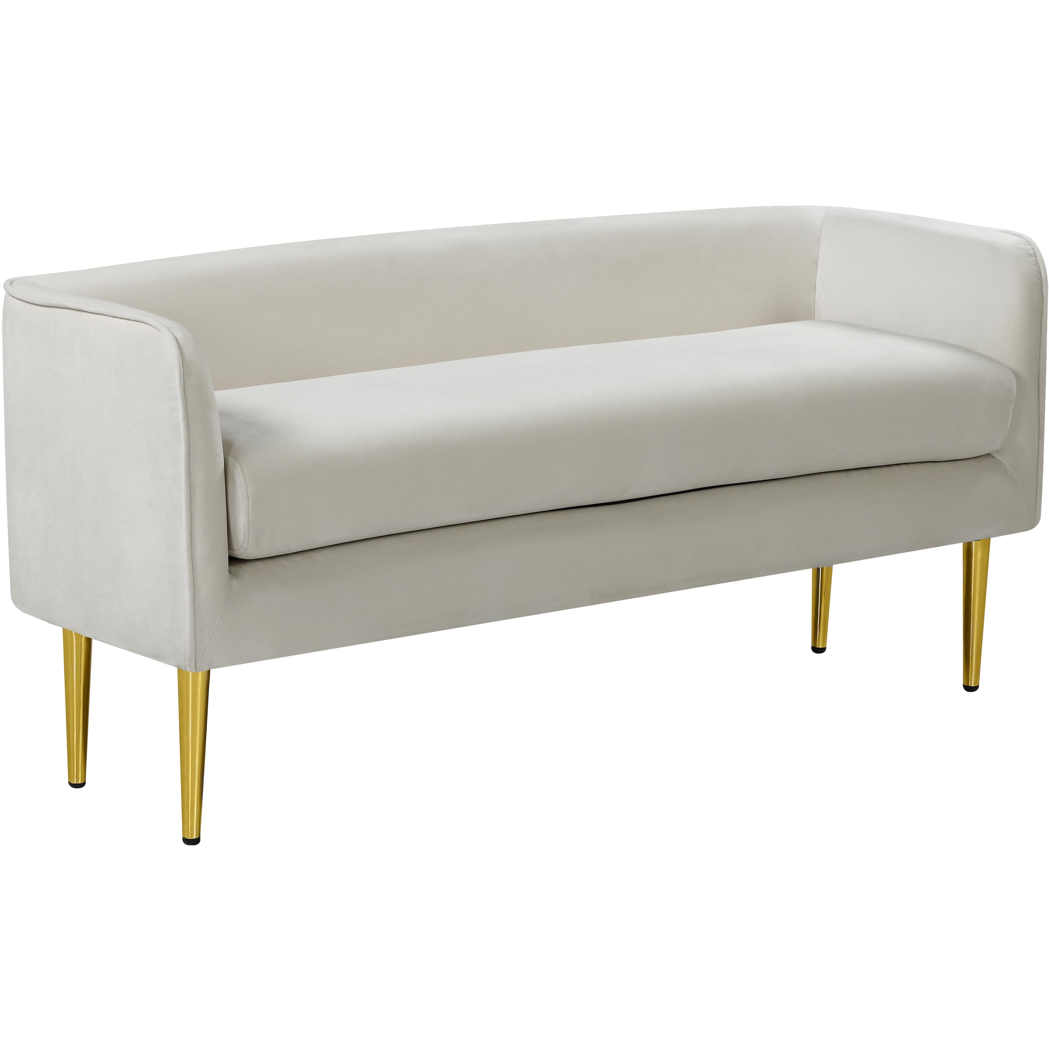 Meridian Audrey Cream Velvet Bench
