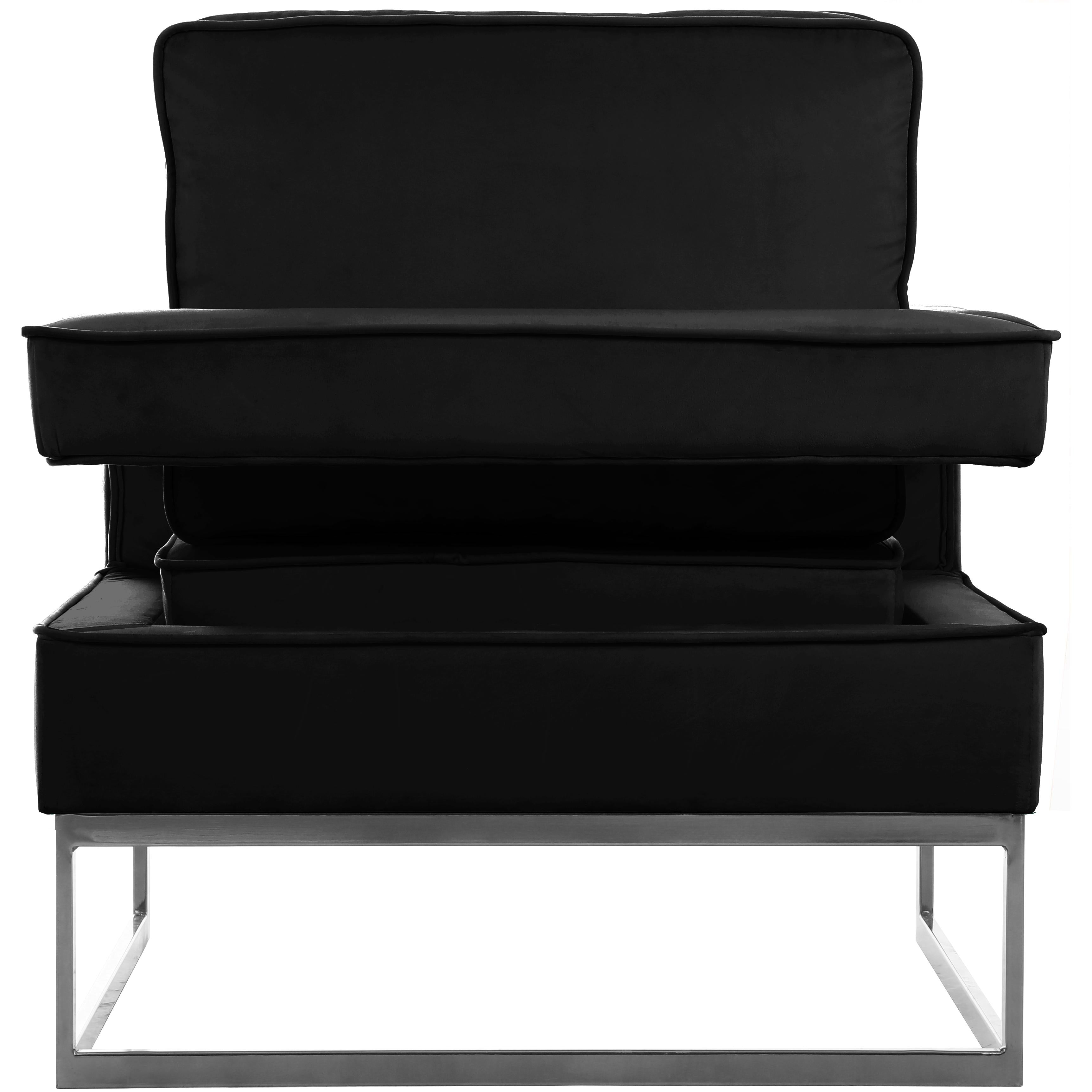 Meridian Noah Black Velvet Accent Chair