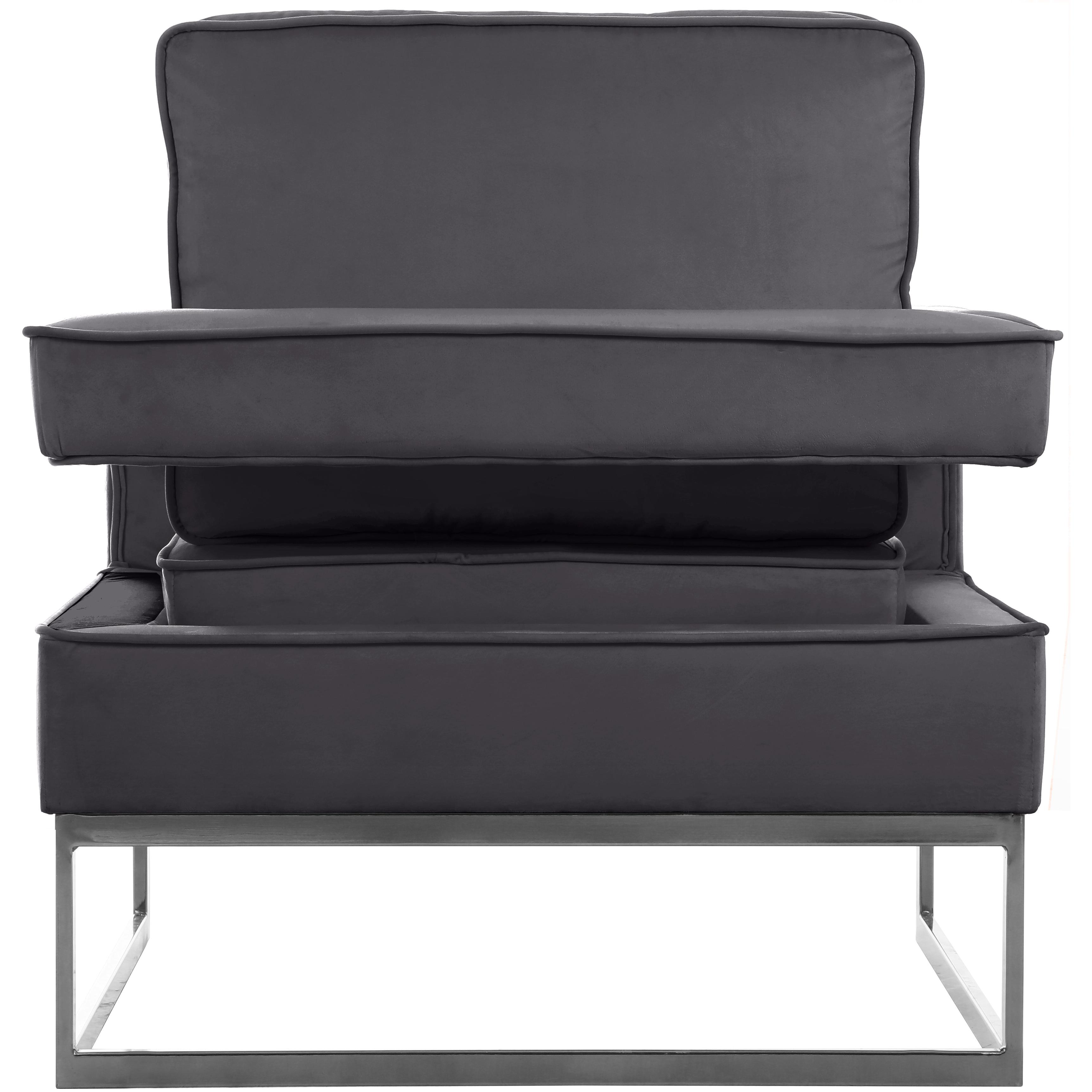 Meridian Noah Grey Velvet Accent Chair