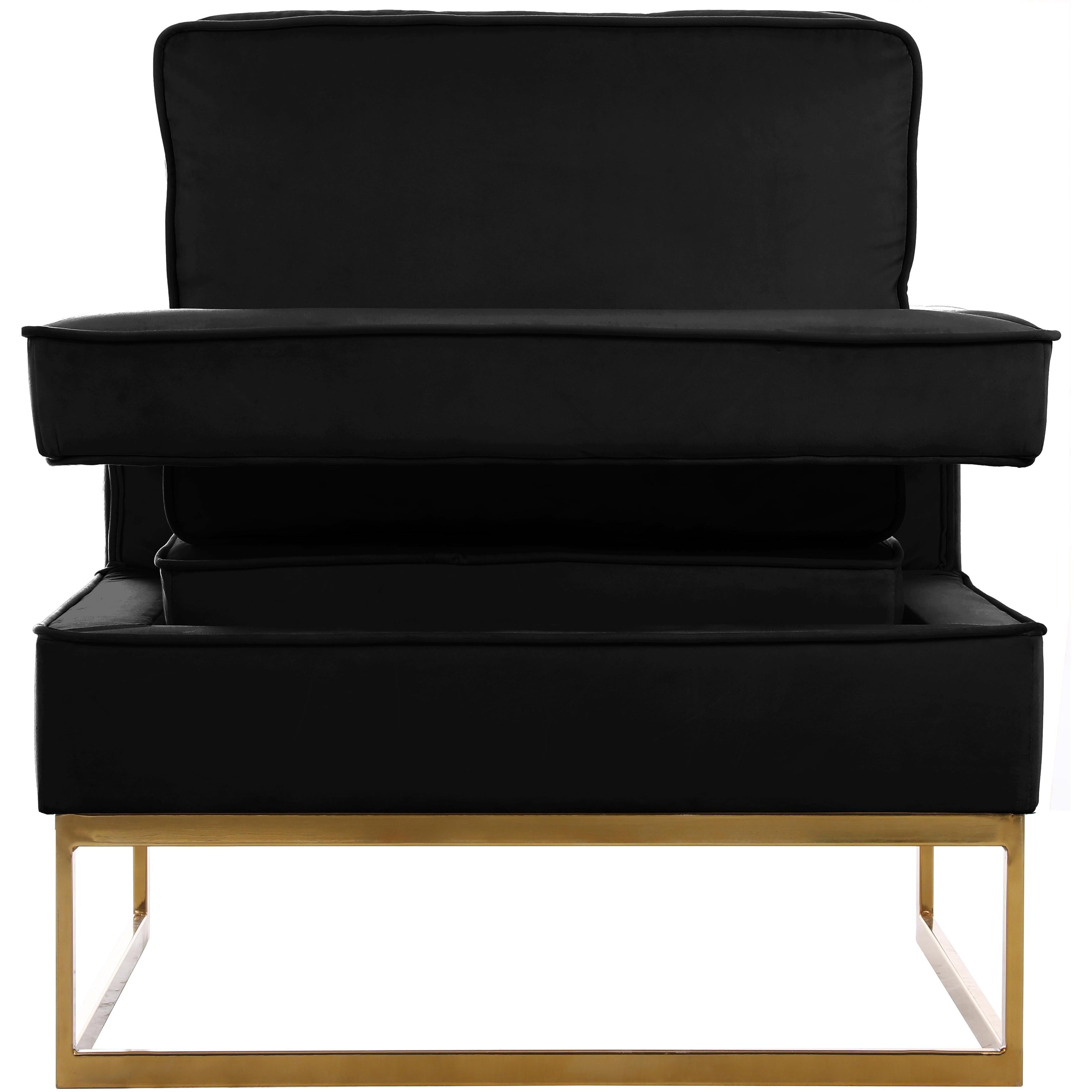 Meridian Noah Black Velvet Accent Chair