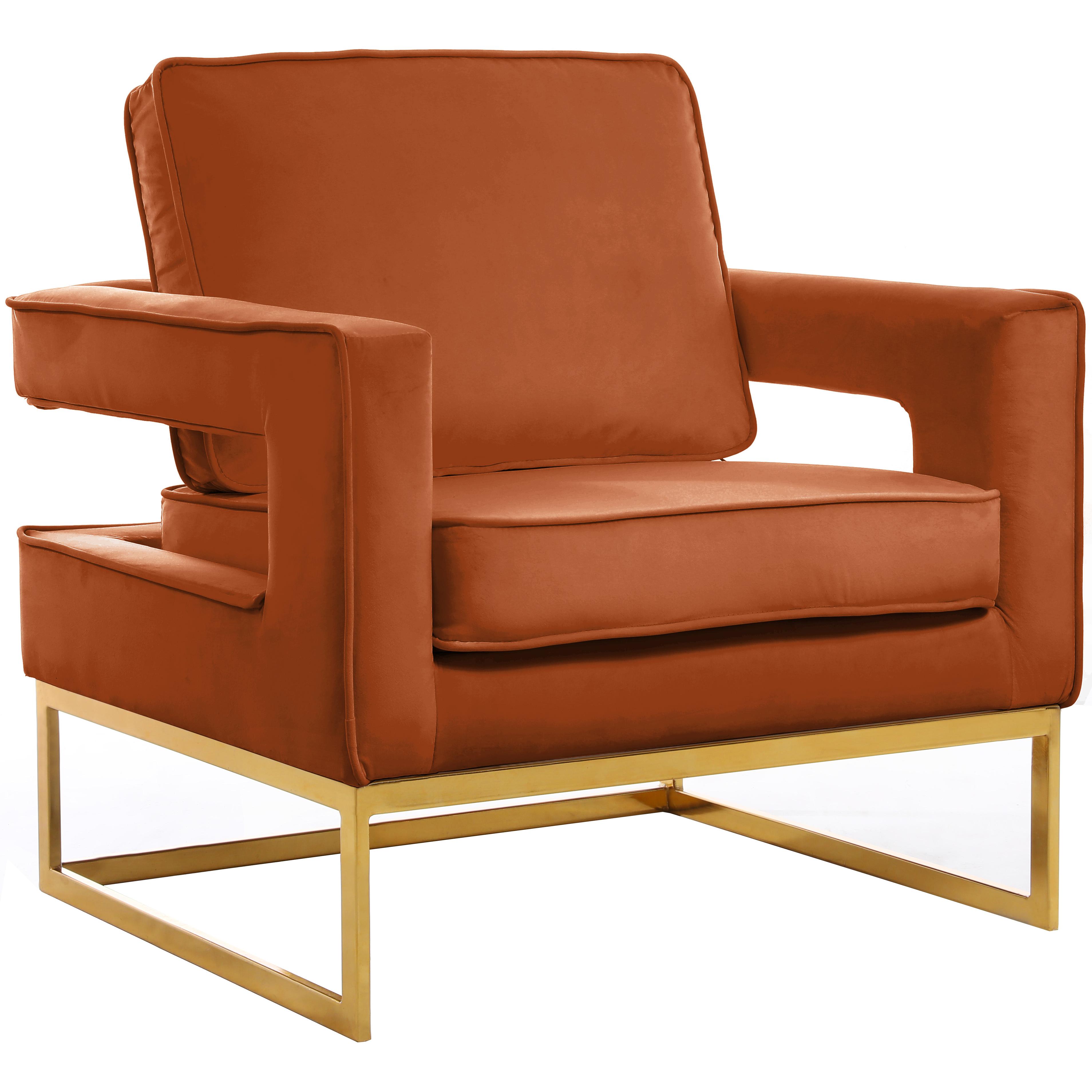 Meridian Noah Cognac Velvet Accent Chair