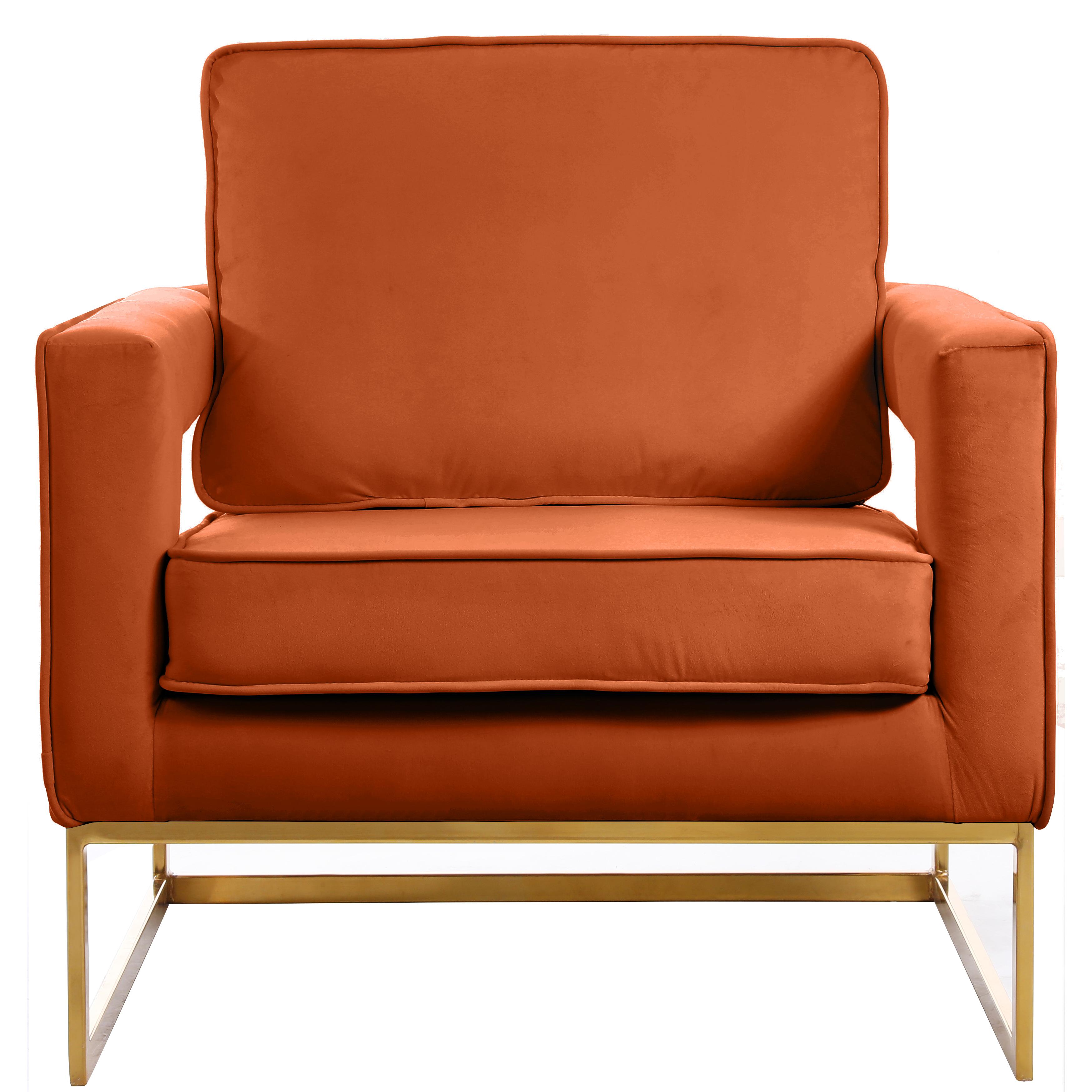 Meridian Noah Cognac Velvet Accent Chair