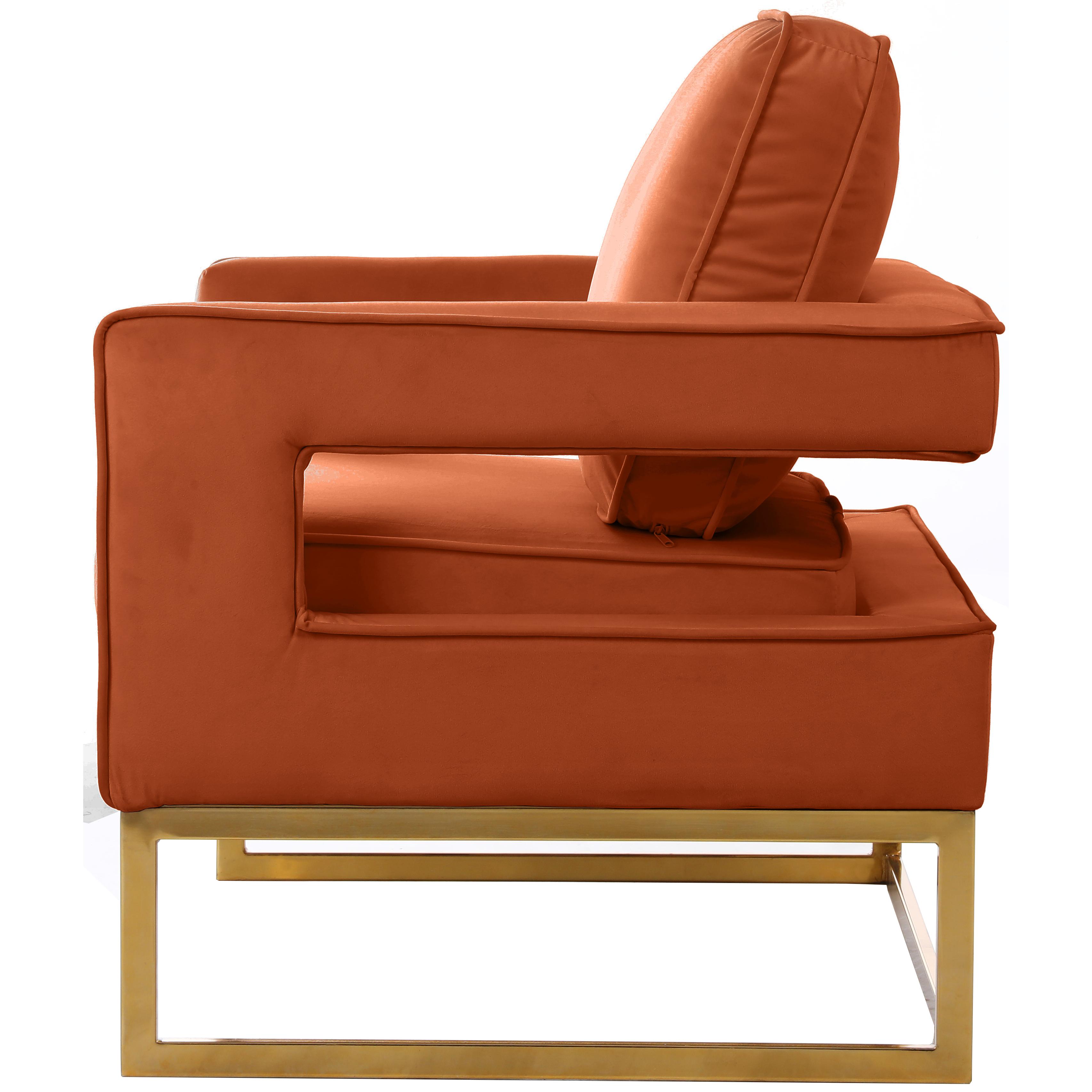 Meridian Noah Cognac Velvet Accent Chair