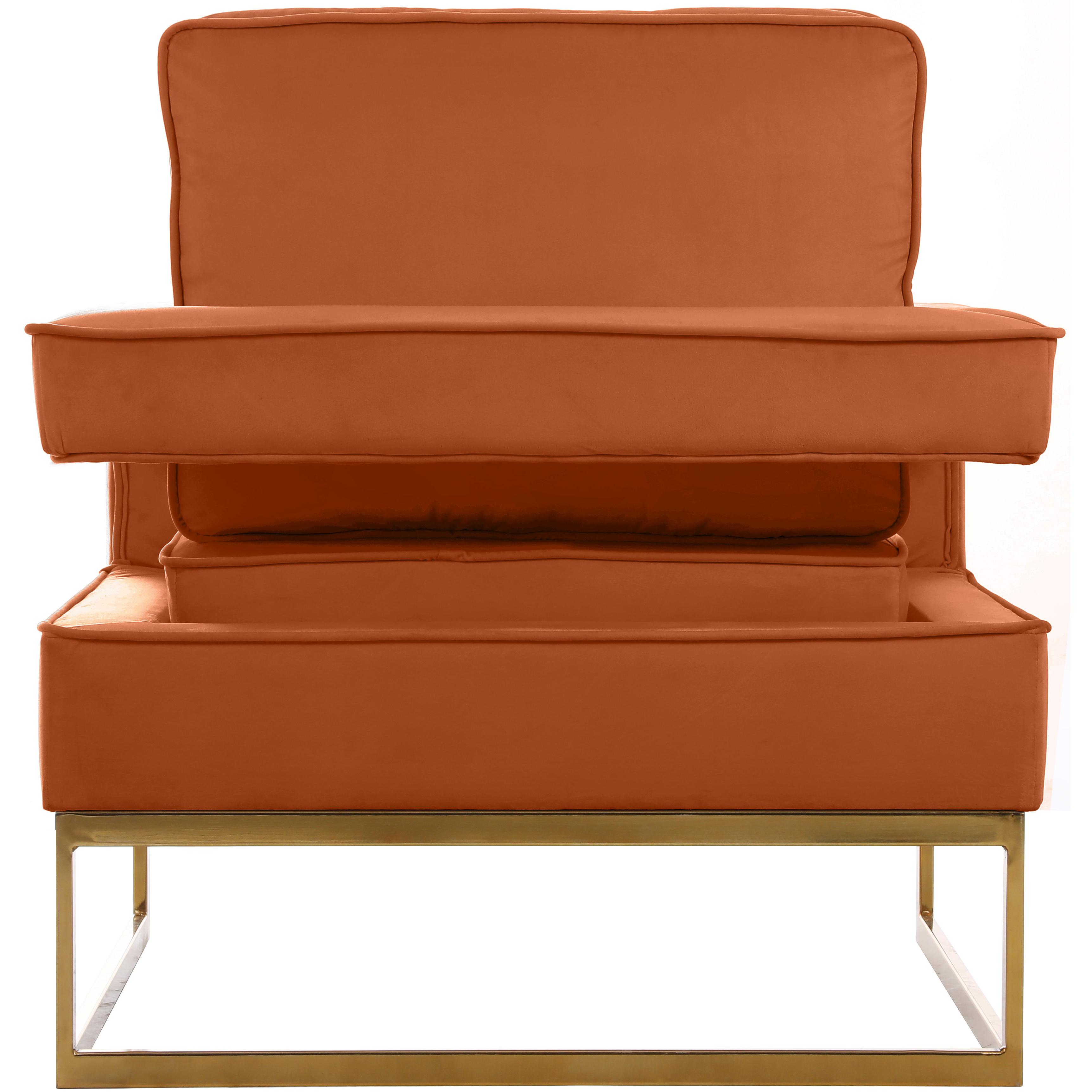 Meridian Noah Cognac Velvet Accent Chair