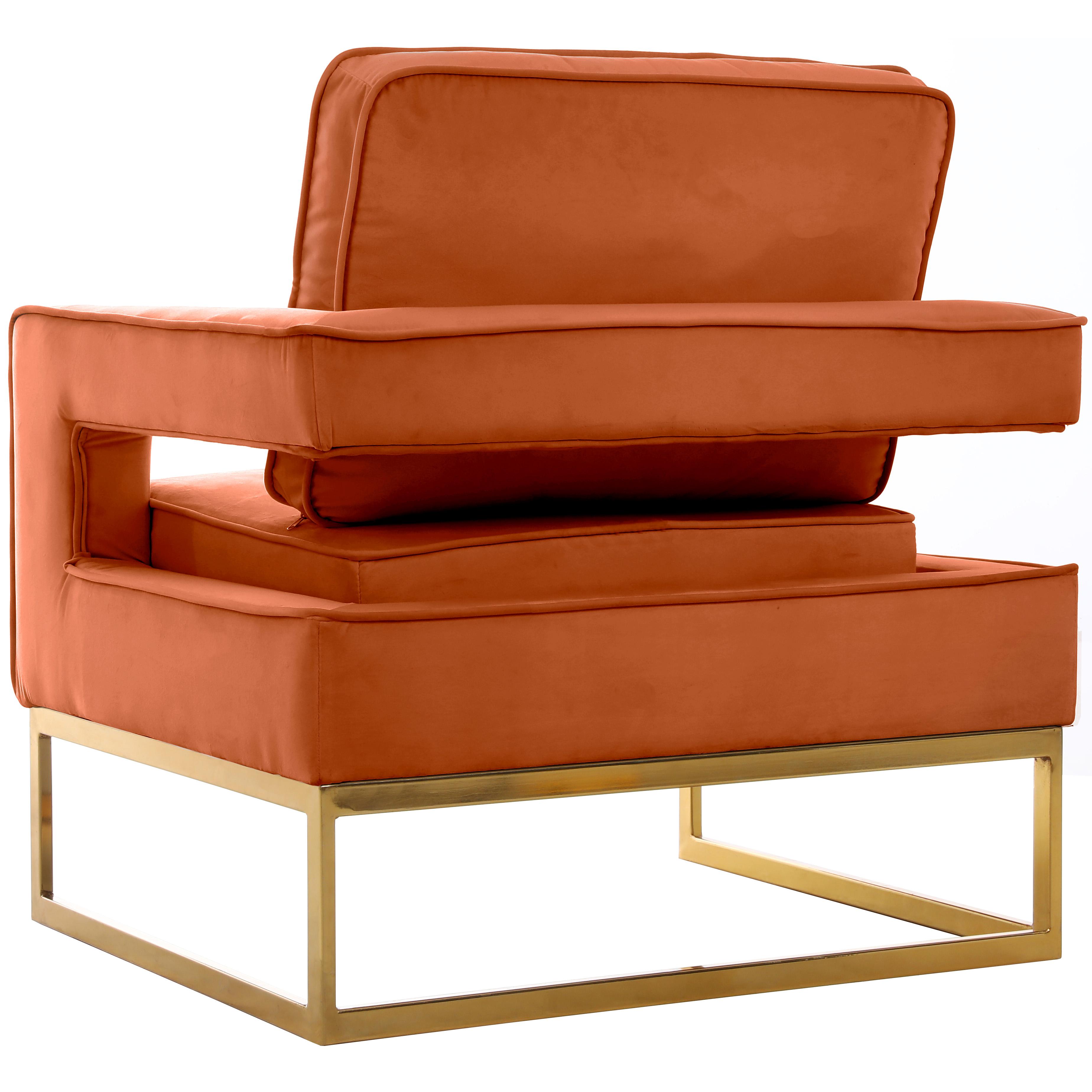Meridian Noah Cognac Velvet Accent Chair