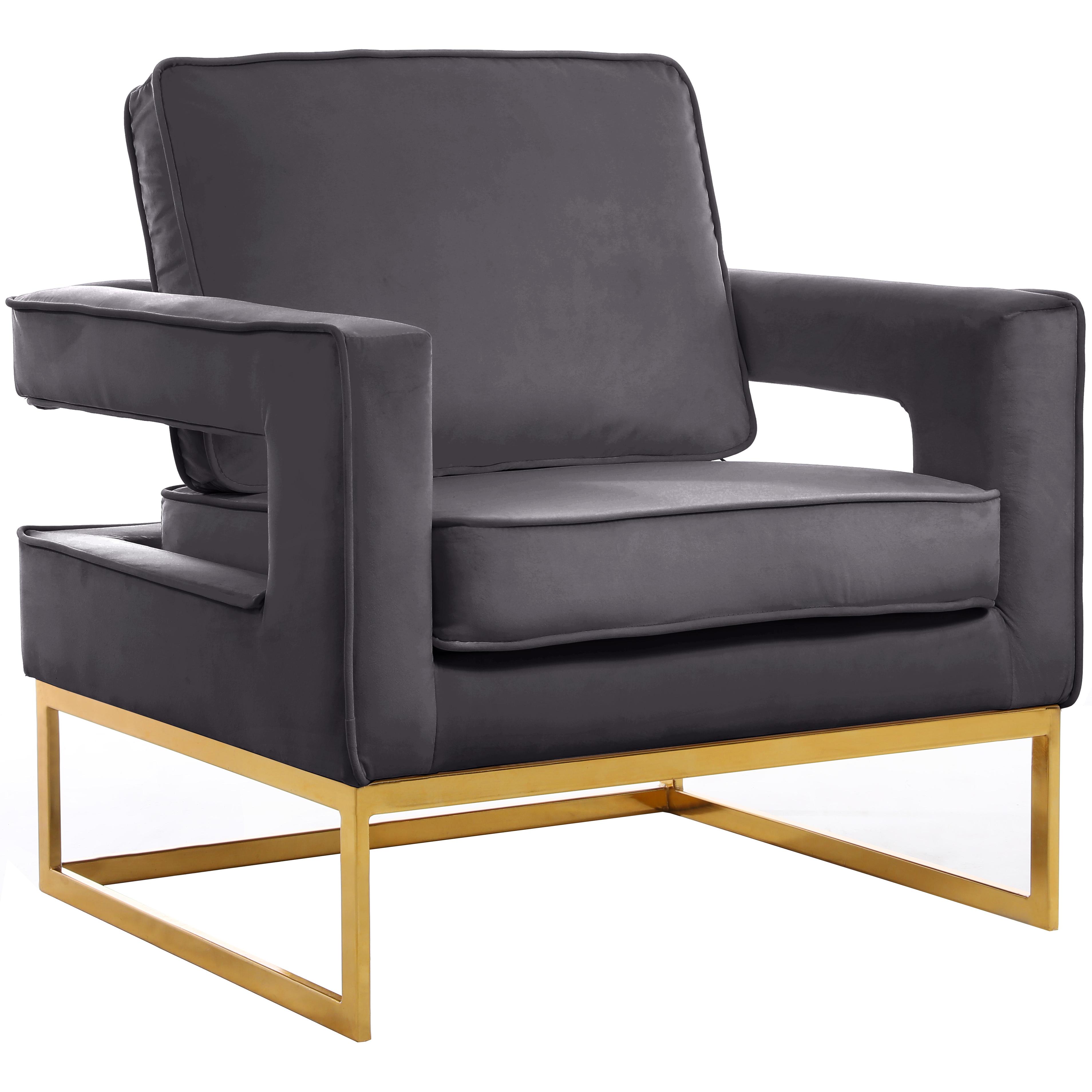 Meridian Noah Grey Velvet Accent Chair