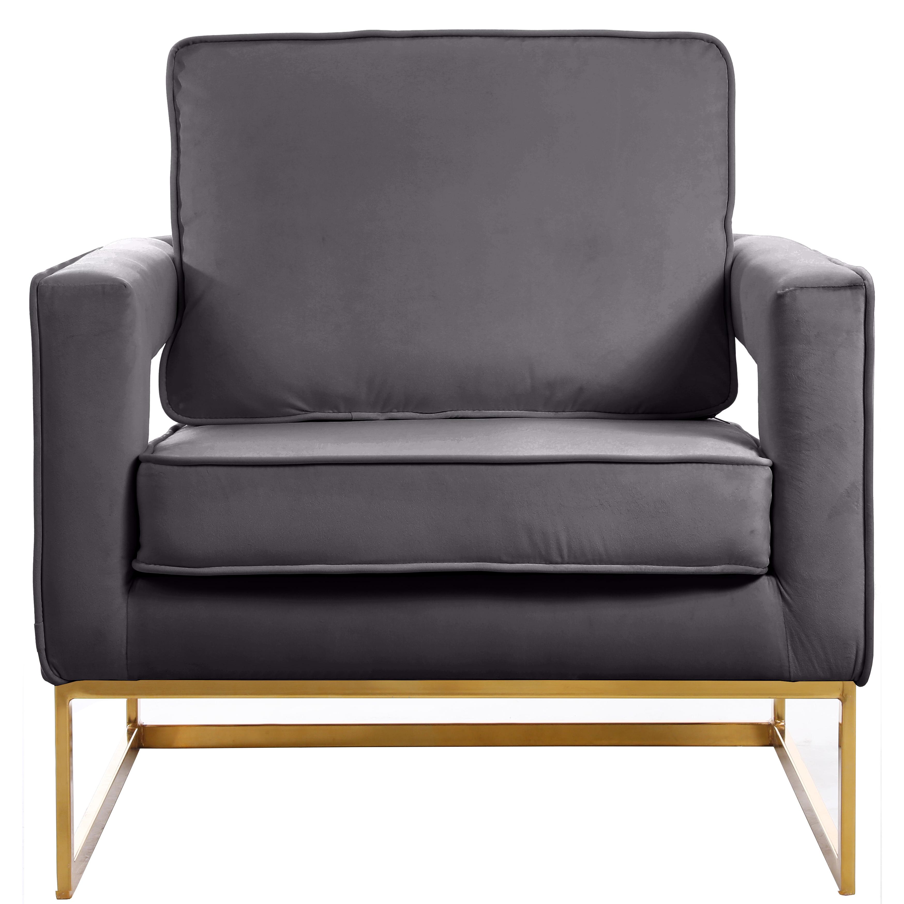 Meridian Noah Grey Velvet Accent Chair