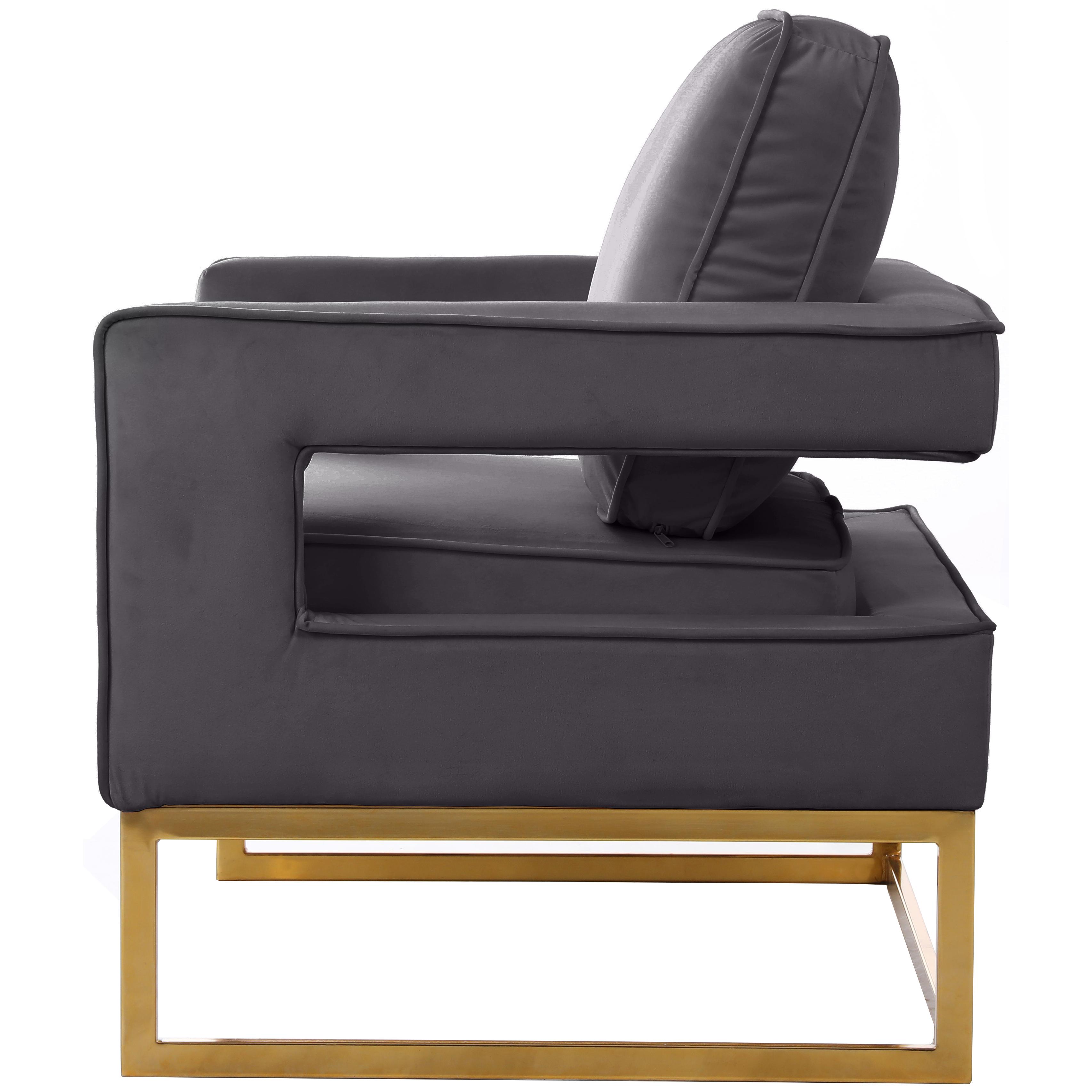 Meridian Noah Grey Velvet Accent Chair
