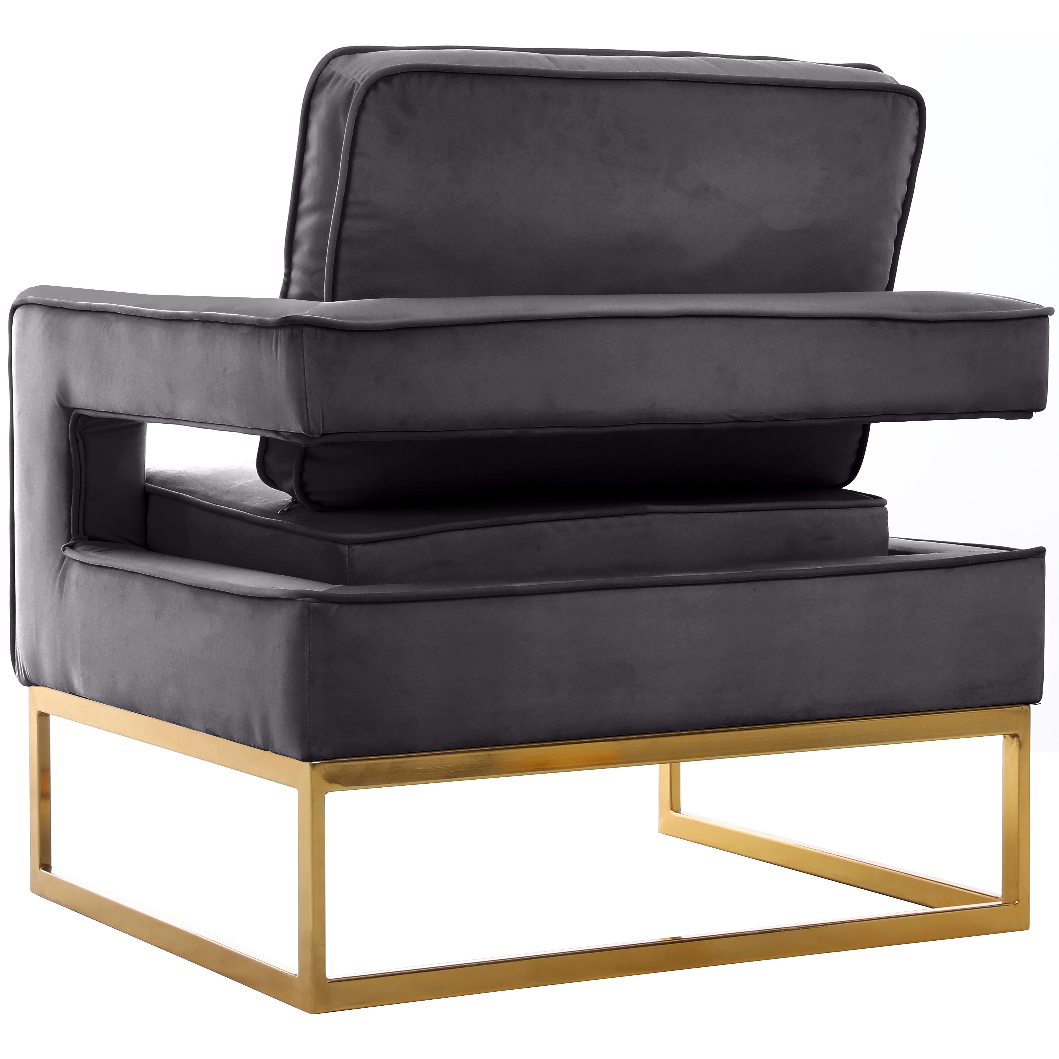 Meridian Noah Grey Velvet Accent Chair