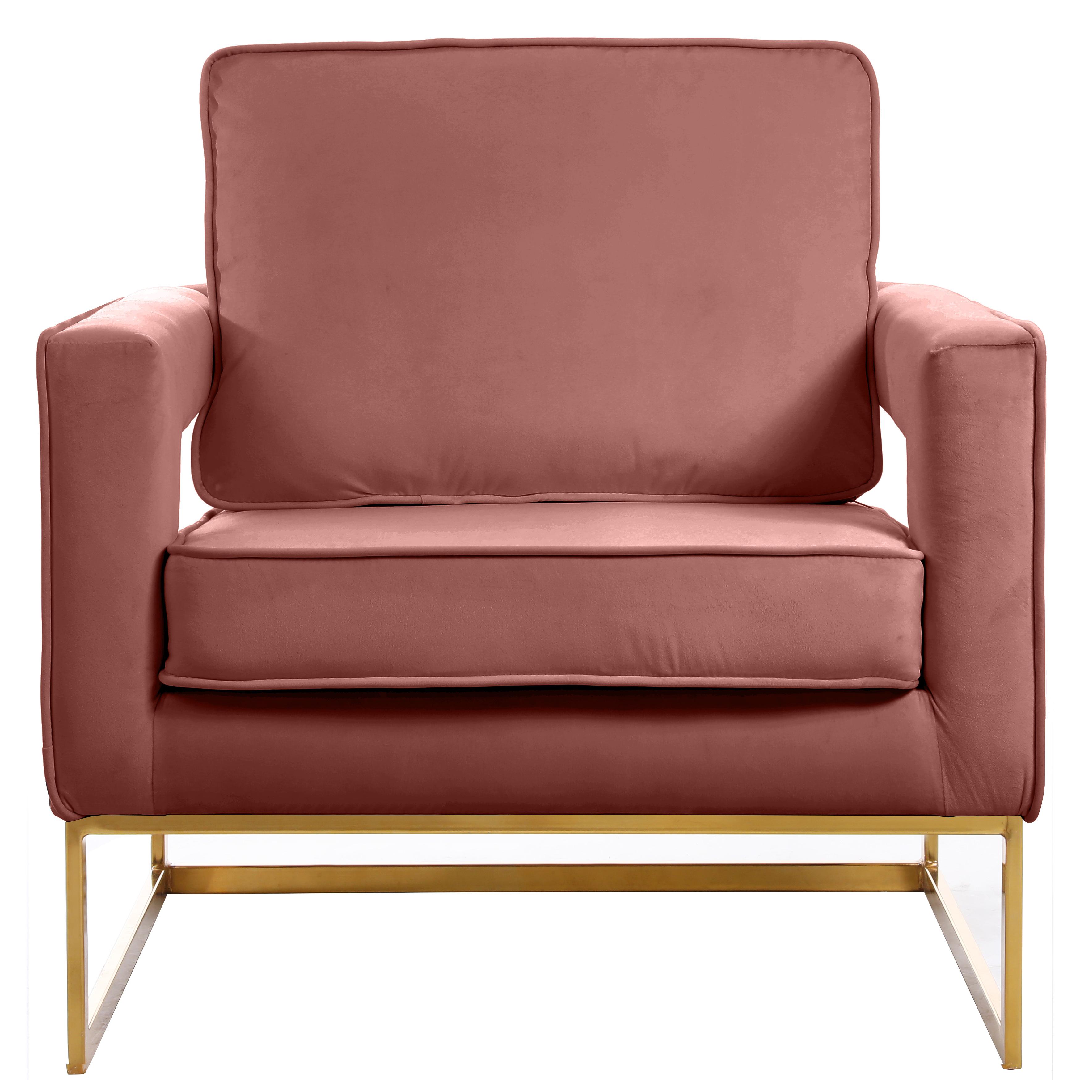 Meridian Noah Pink Velvet Accent Chair