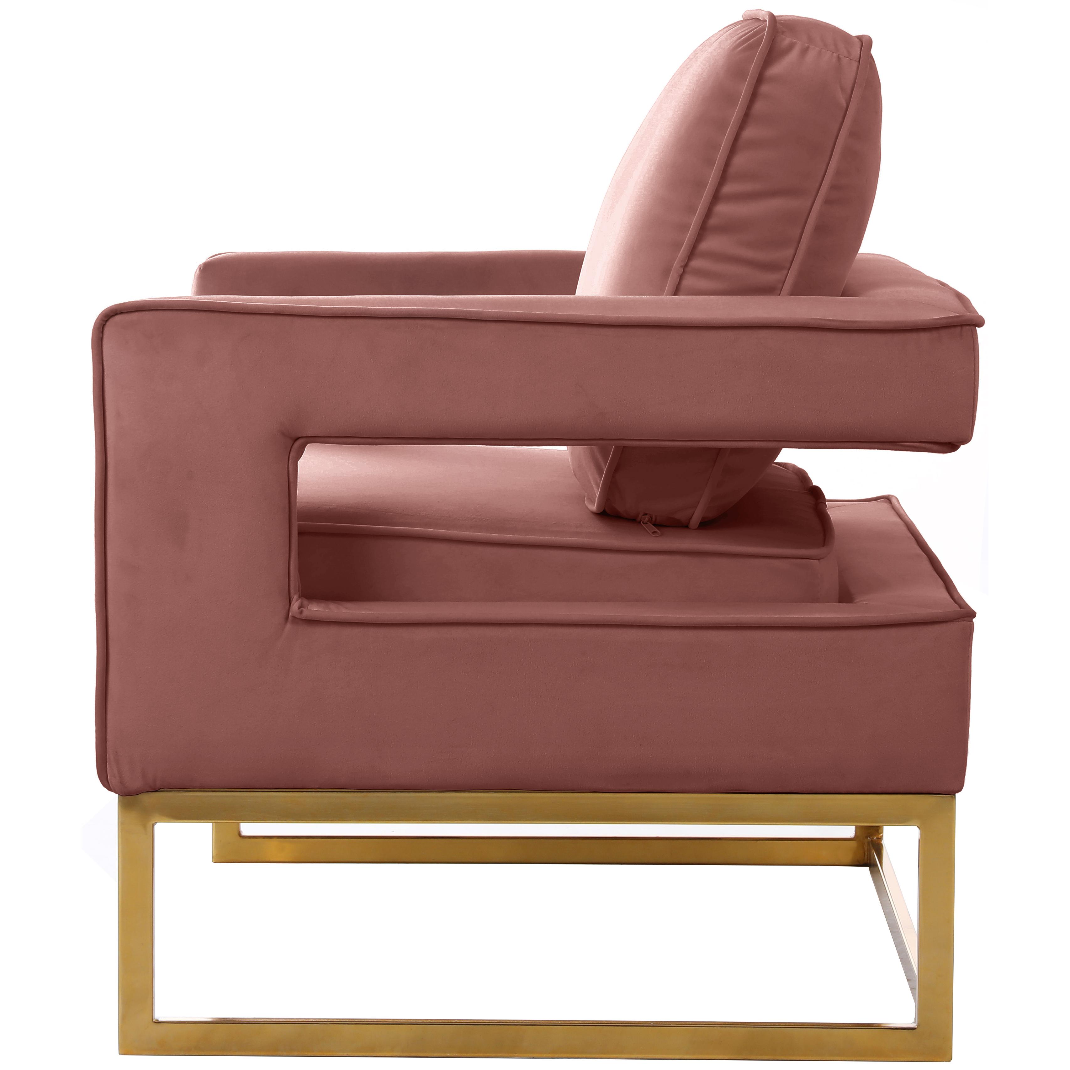 Meridian Noah Pink Velvet Accent Chair
