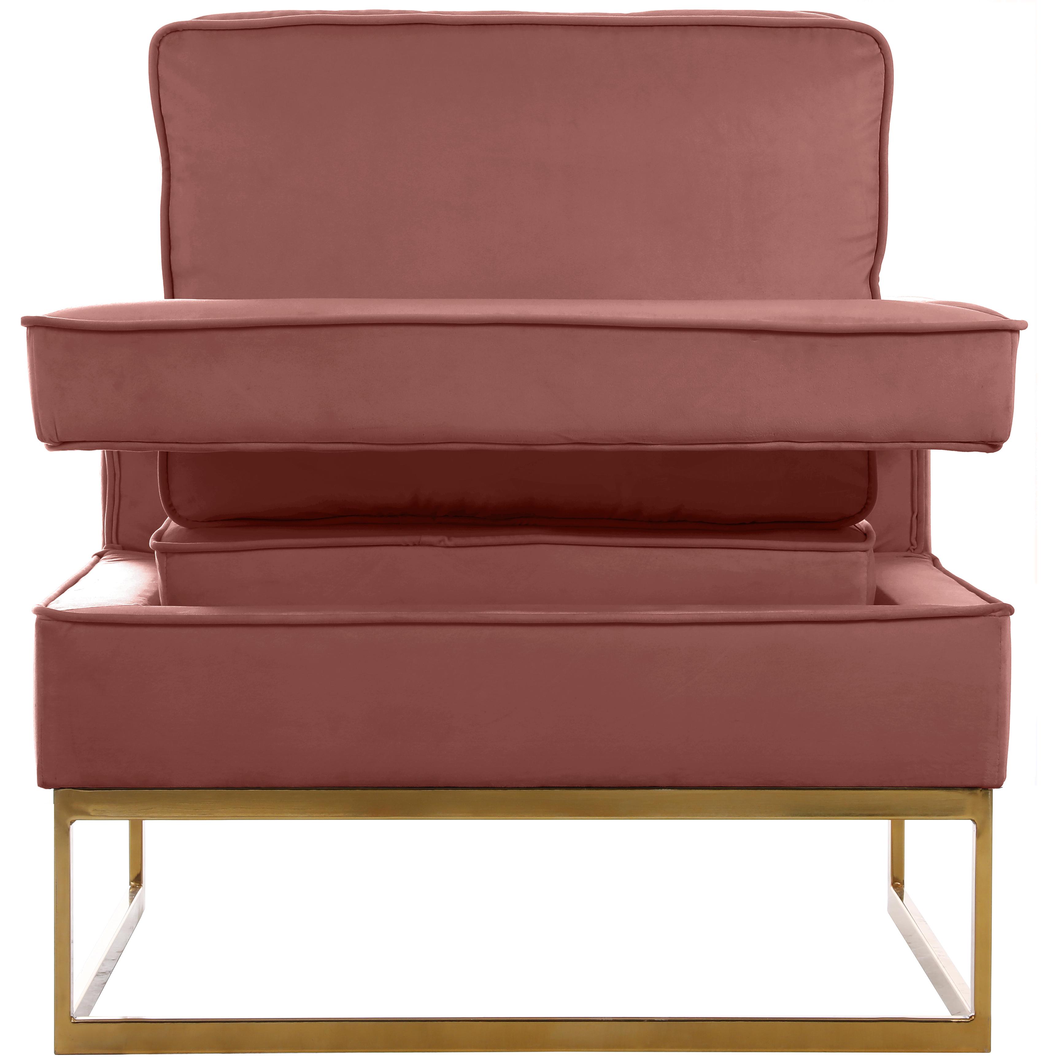 Meridian Noah Pink Velvet Accent Chair