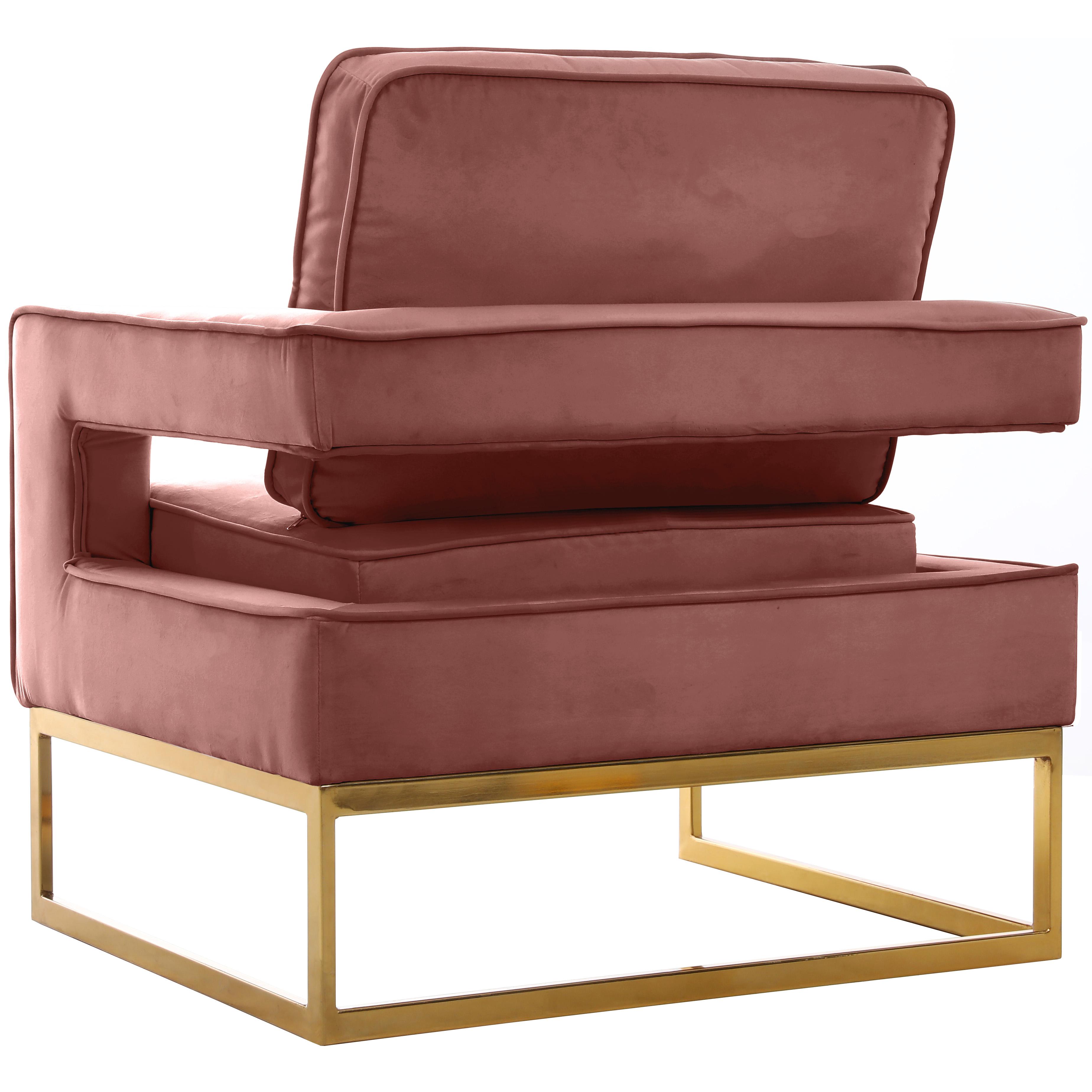 Meridian Noah Pink Velvet Accent Chair