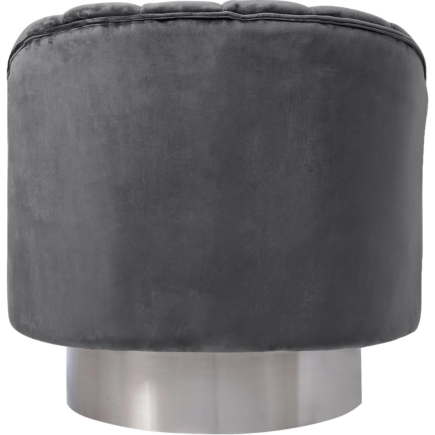Meridian Farrah Grey Velvet Accent Chair
