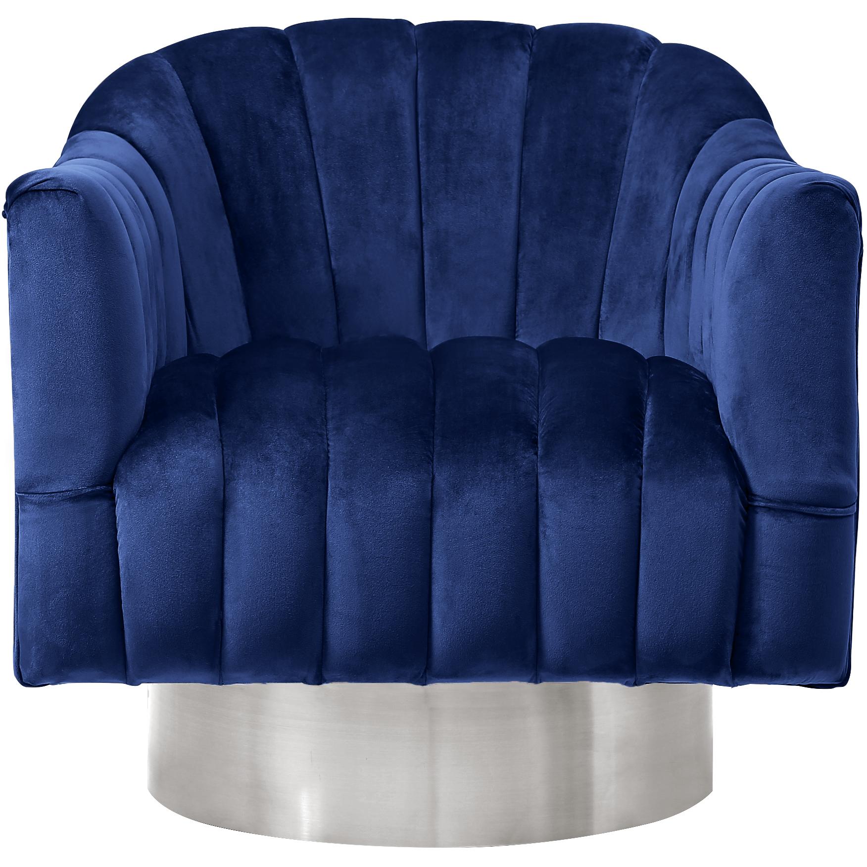 Meridian Farrah Navy Velvet Accent Chair