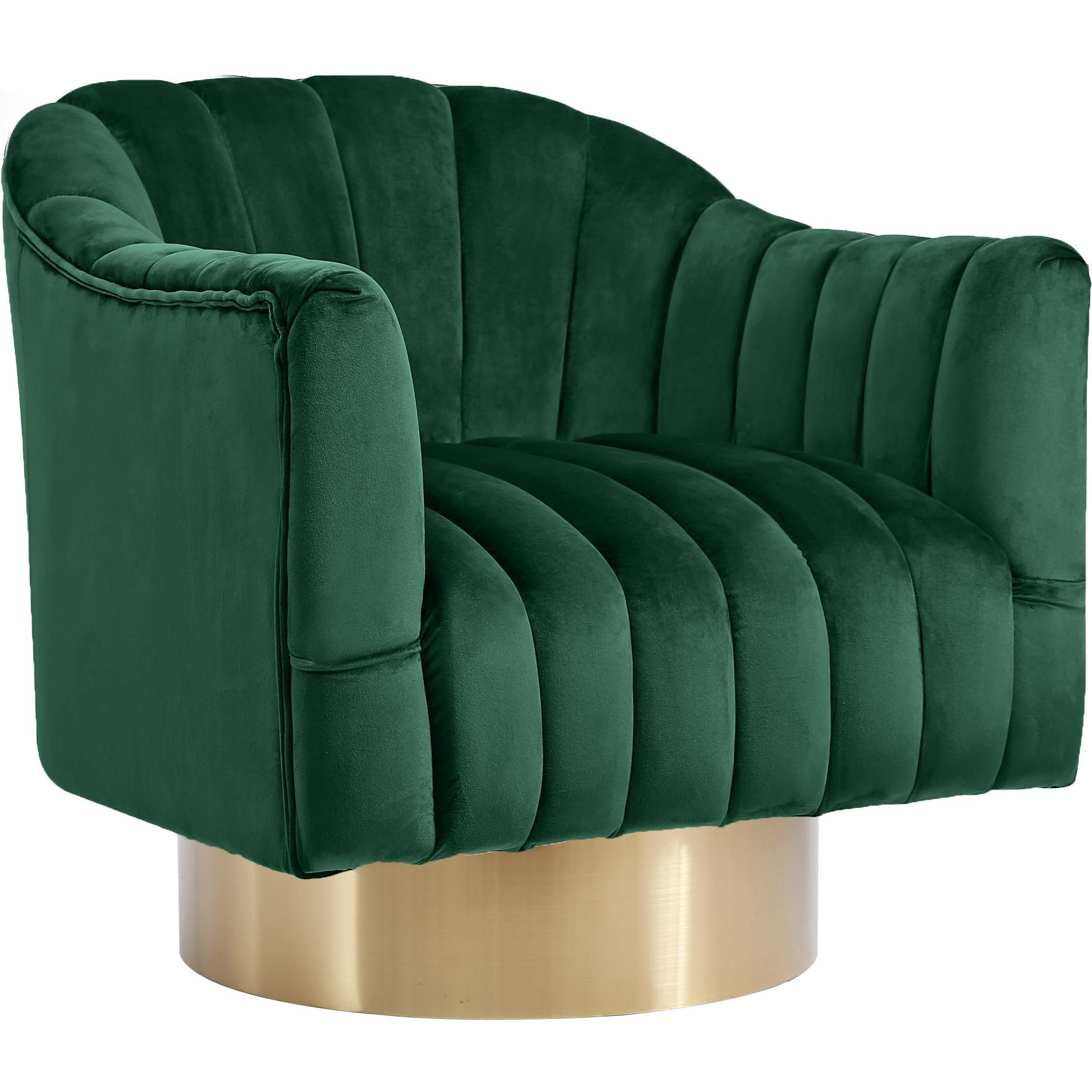Meridian Farrah Green Velvet Accent Chair