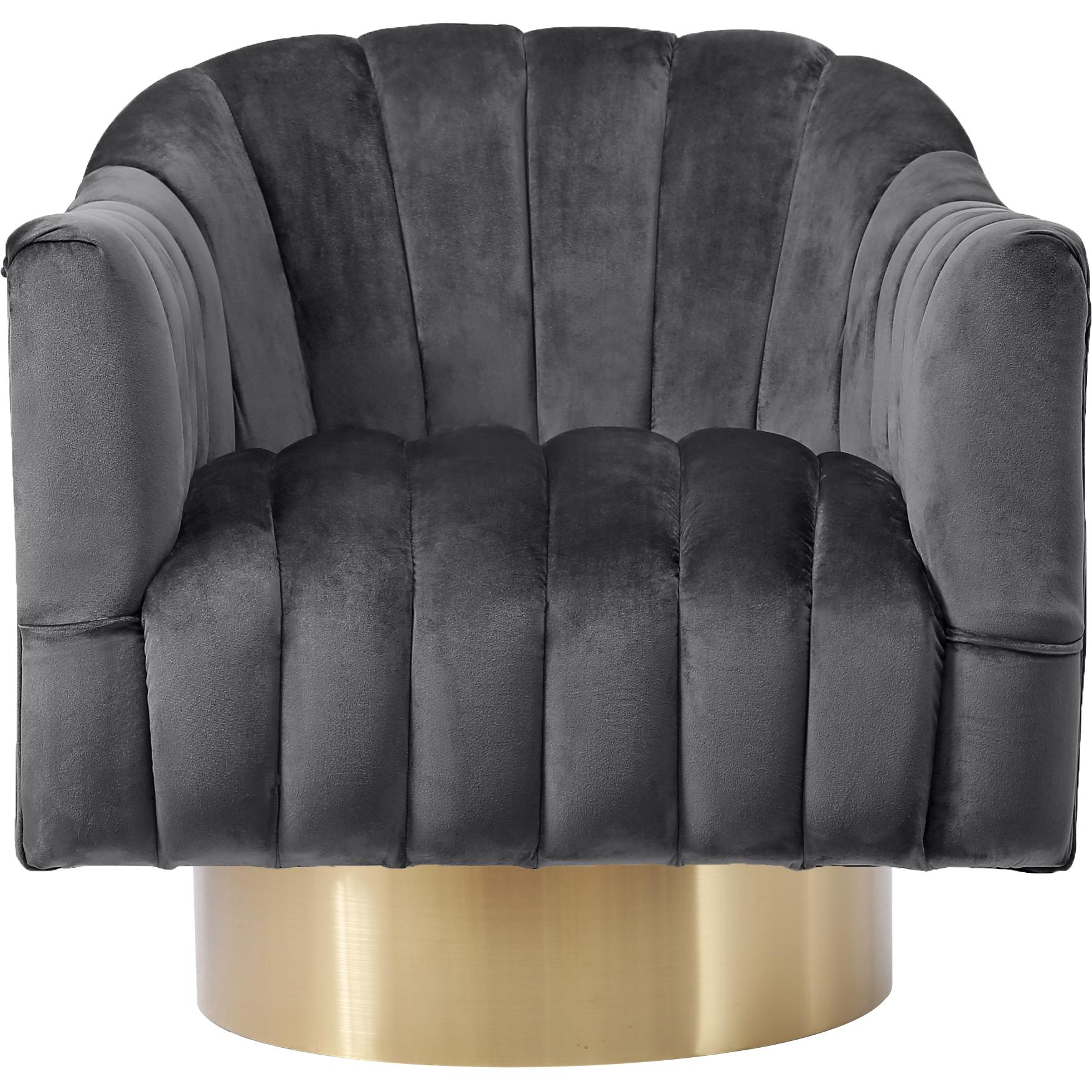 Meridian Farrah Grey Velvet Accent Chair