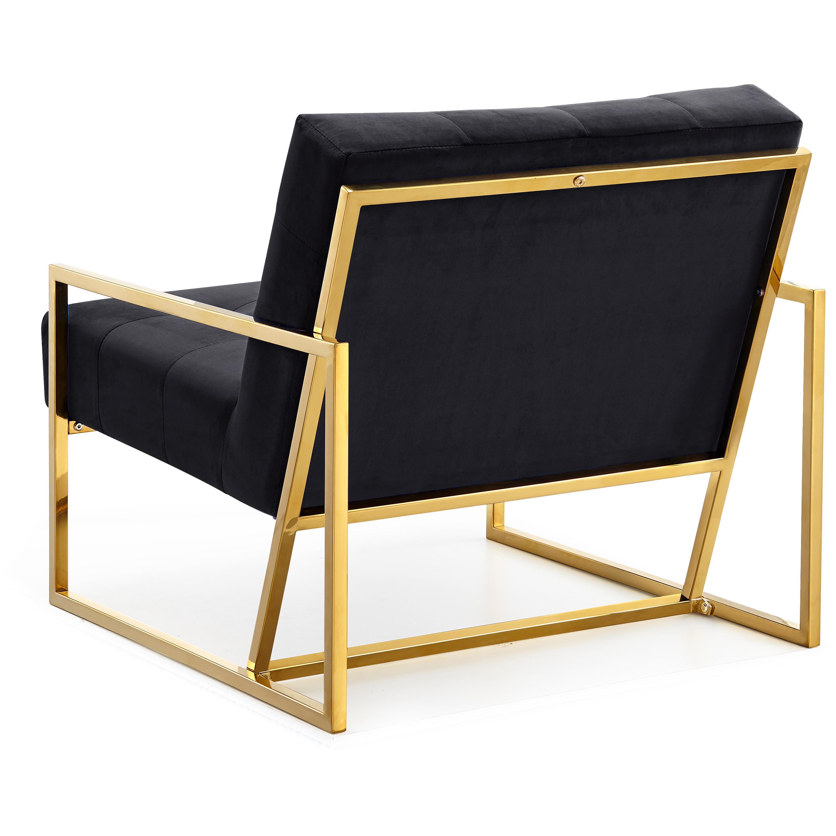 Meridian Pierre Black Velvet Accent Chair