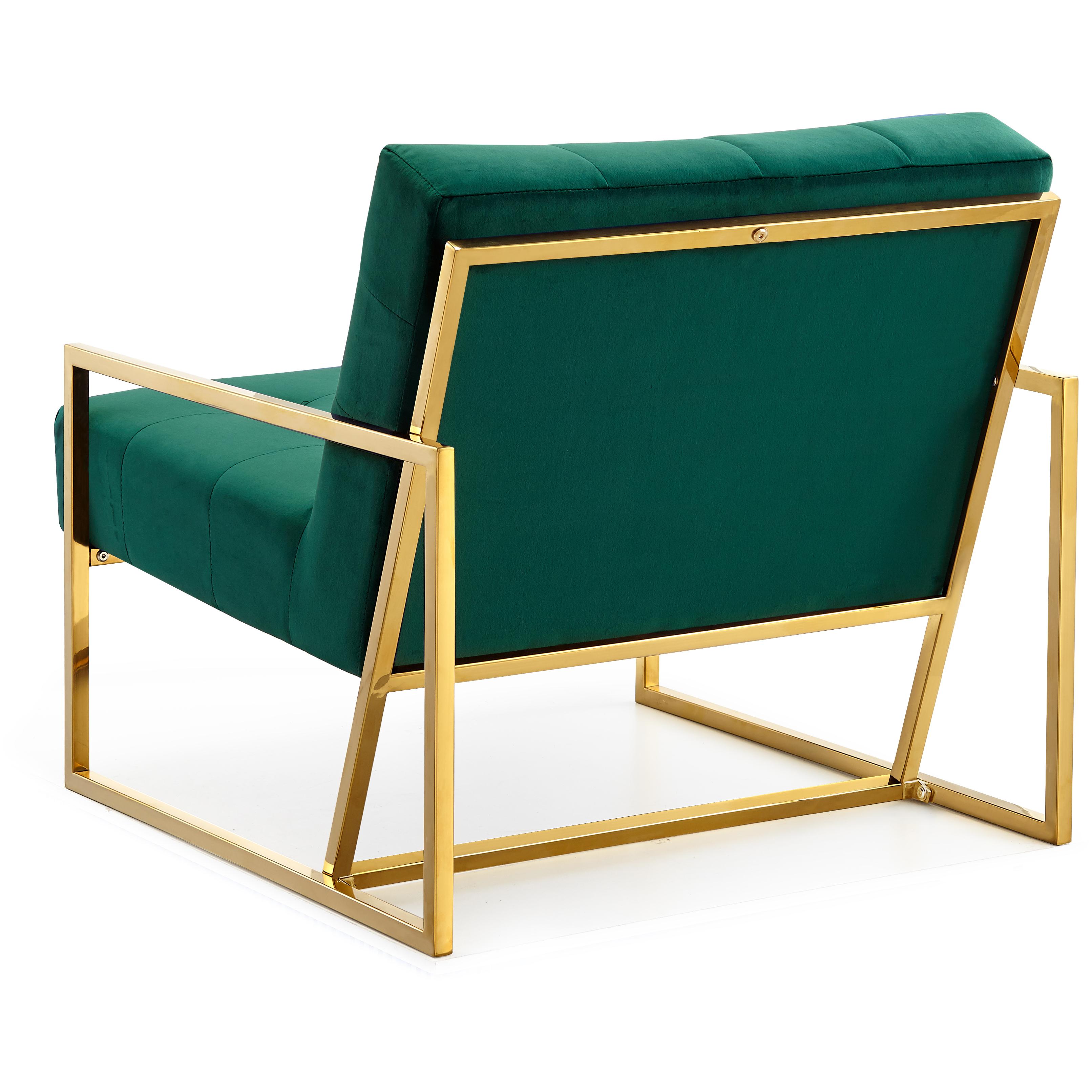 Meridian Pierre Green Velvet Accent Chair