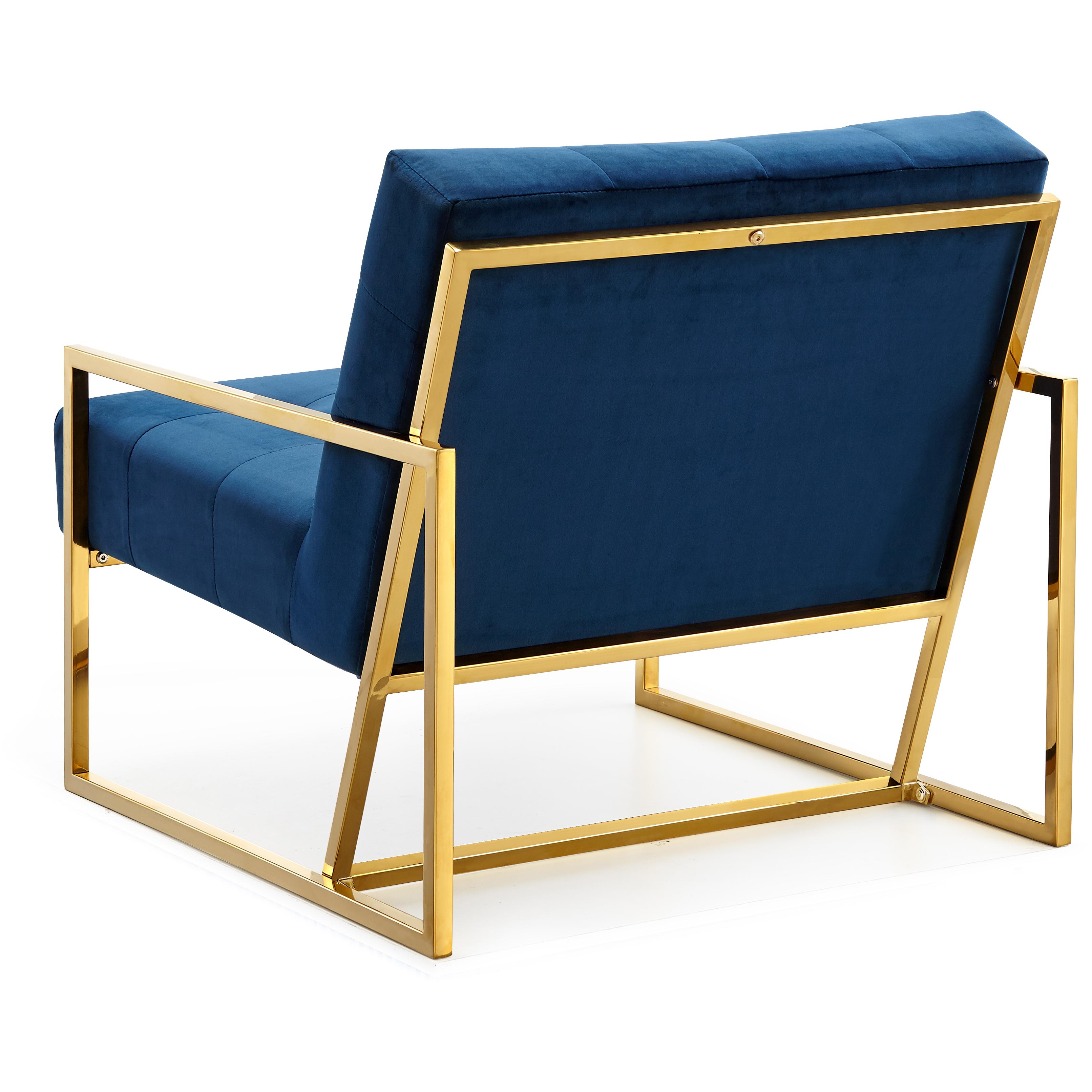 Meridian Pierre Navy Velvet Accent Chair