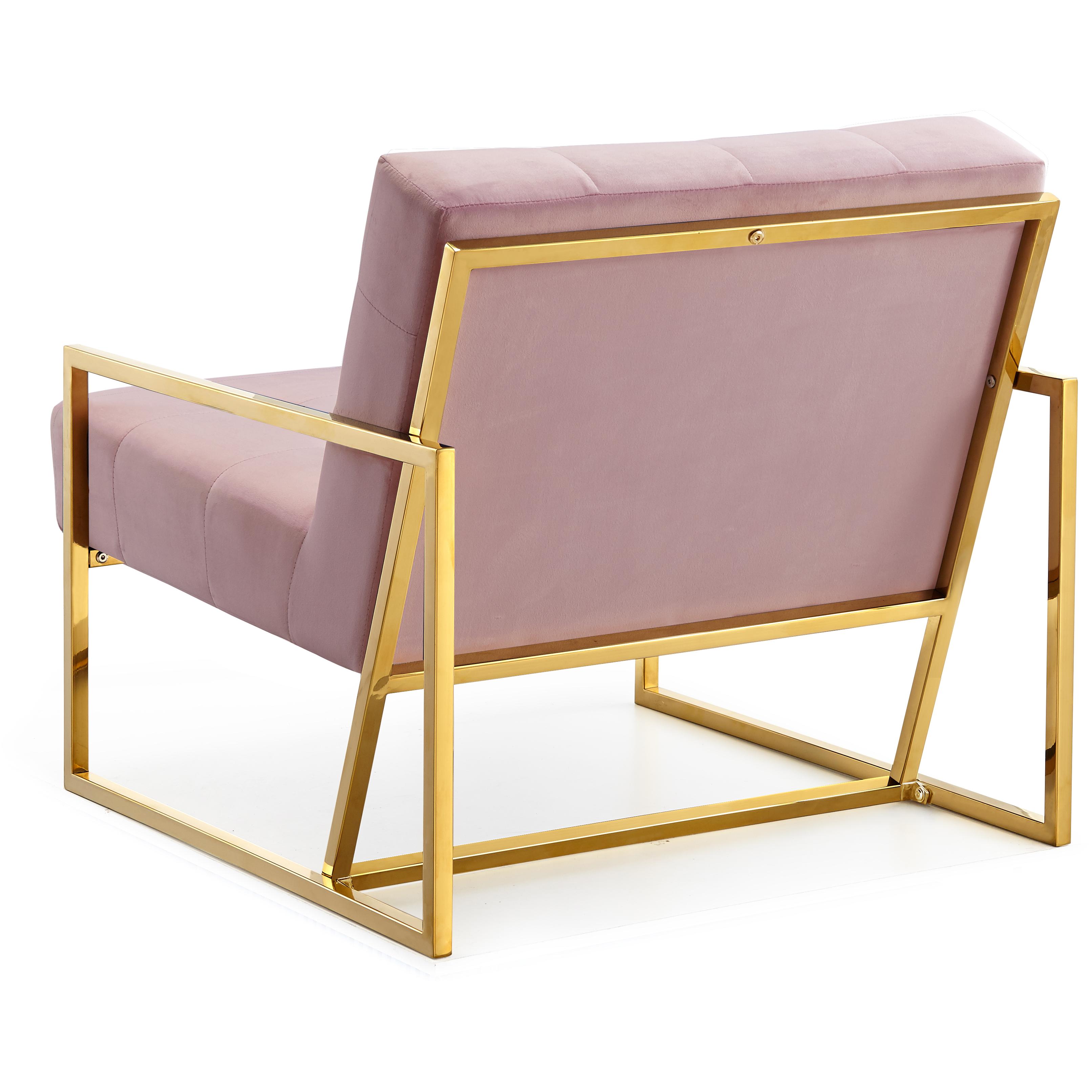 Meridian Pierre Pink Velvet Accent Chair