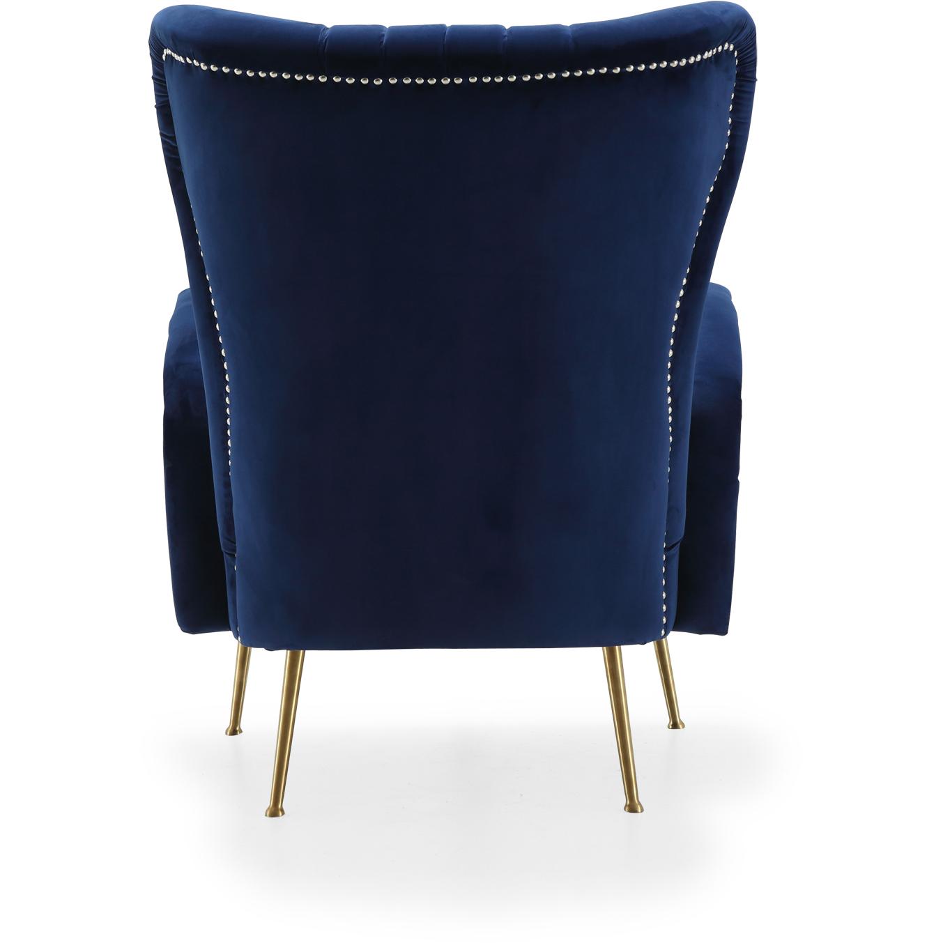 Meridian Opera Navy Velvet Accent Chair