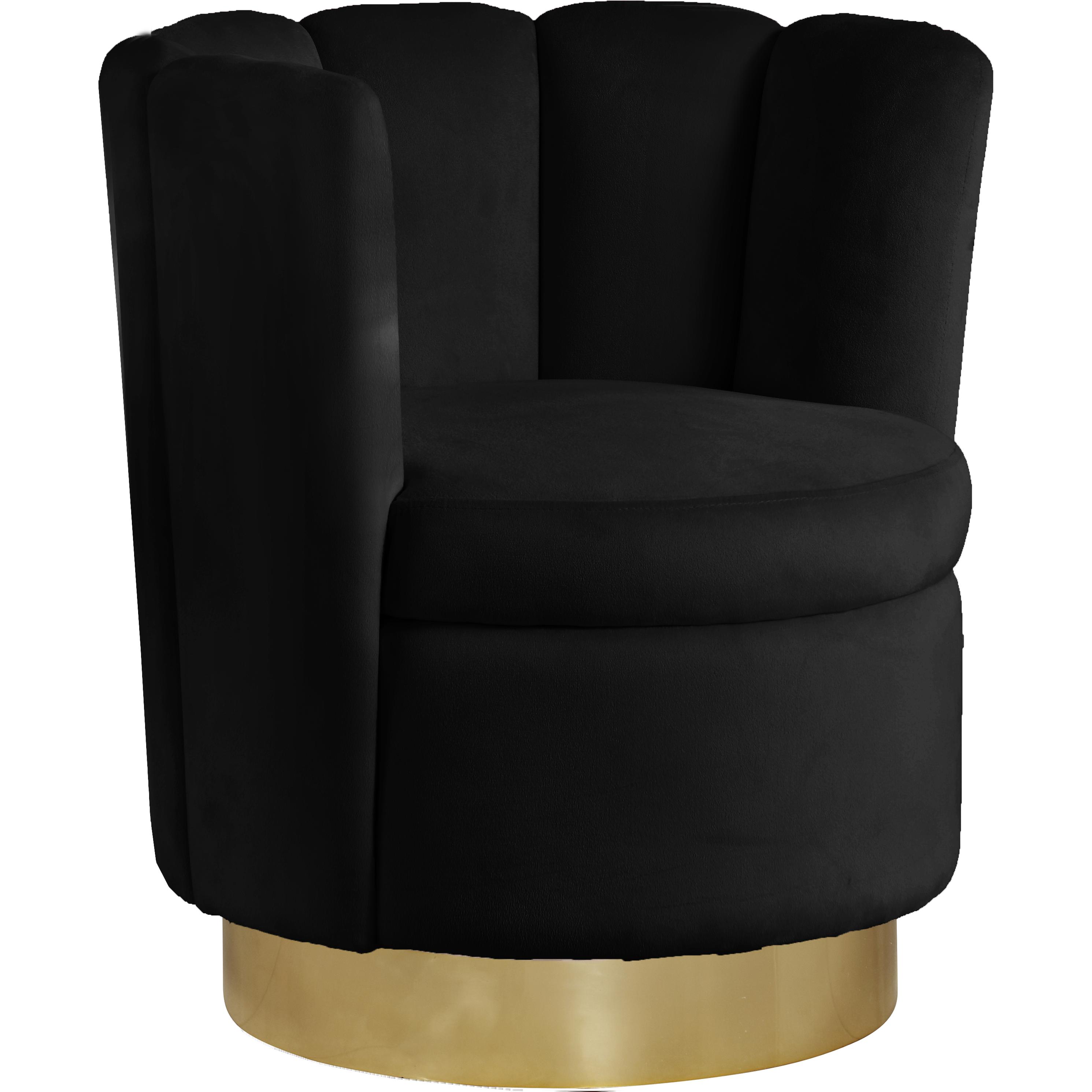Meridian Lily Black Velvet Accent Chair