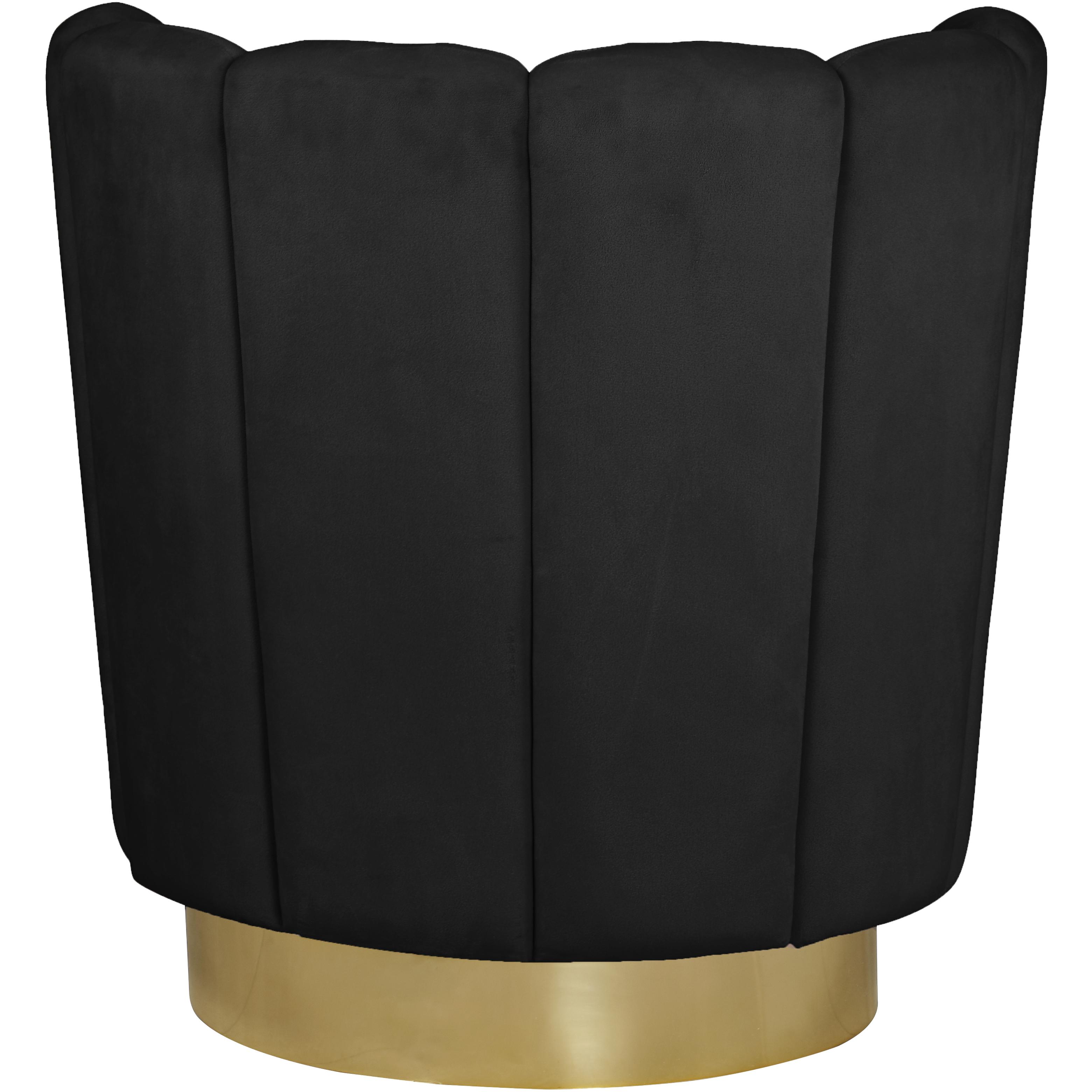 Meridian Lily Black Velvet Accent Chair