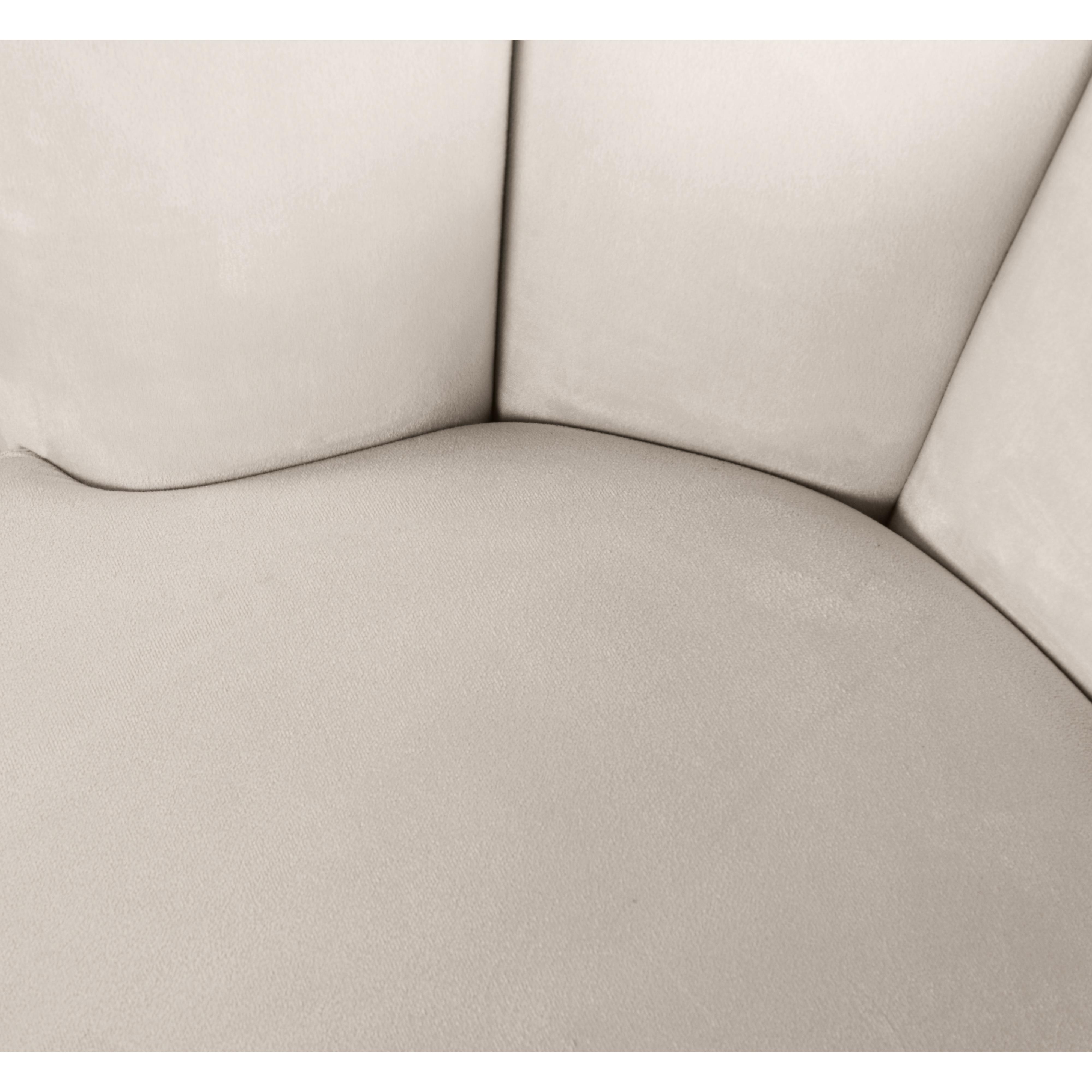Meridian Lily Cream Velvet Accent Chair