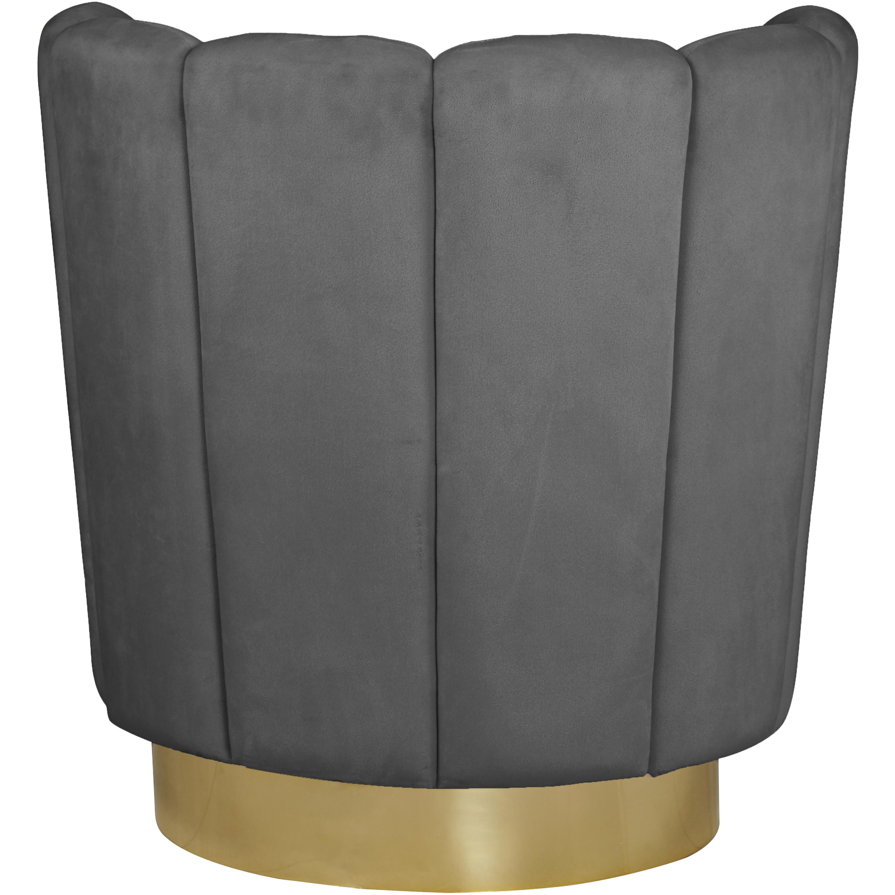Meridian Lily Grey Velvet Accent Chair