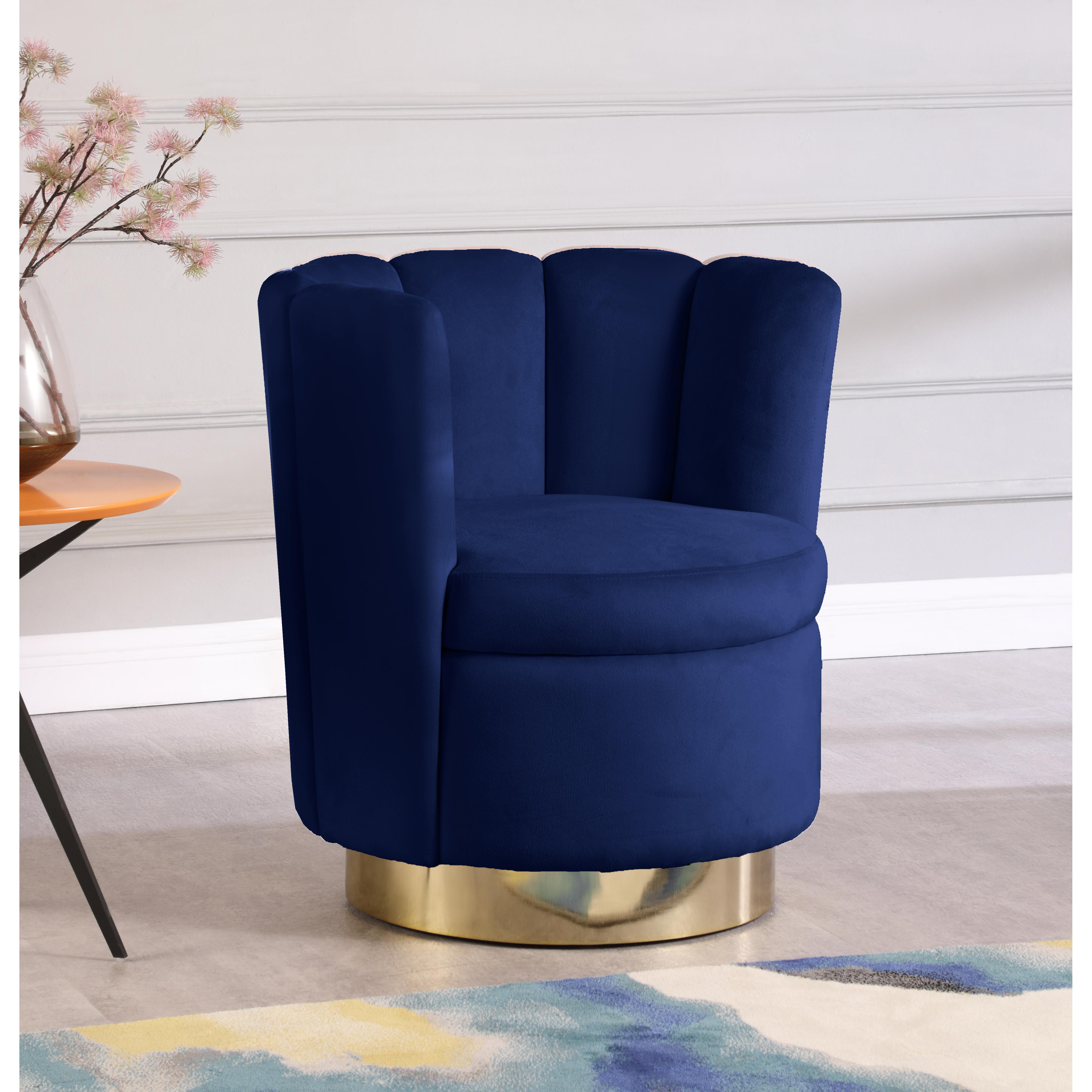 Meridian Lily Navy Velvet Accent Chair
