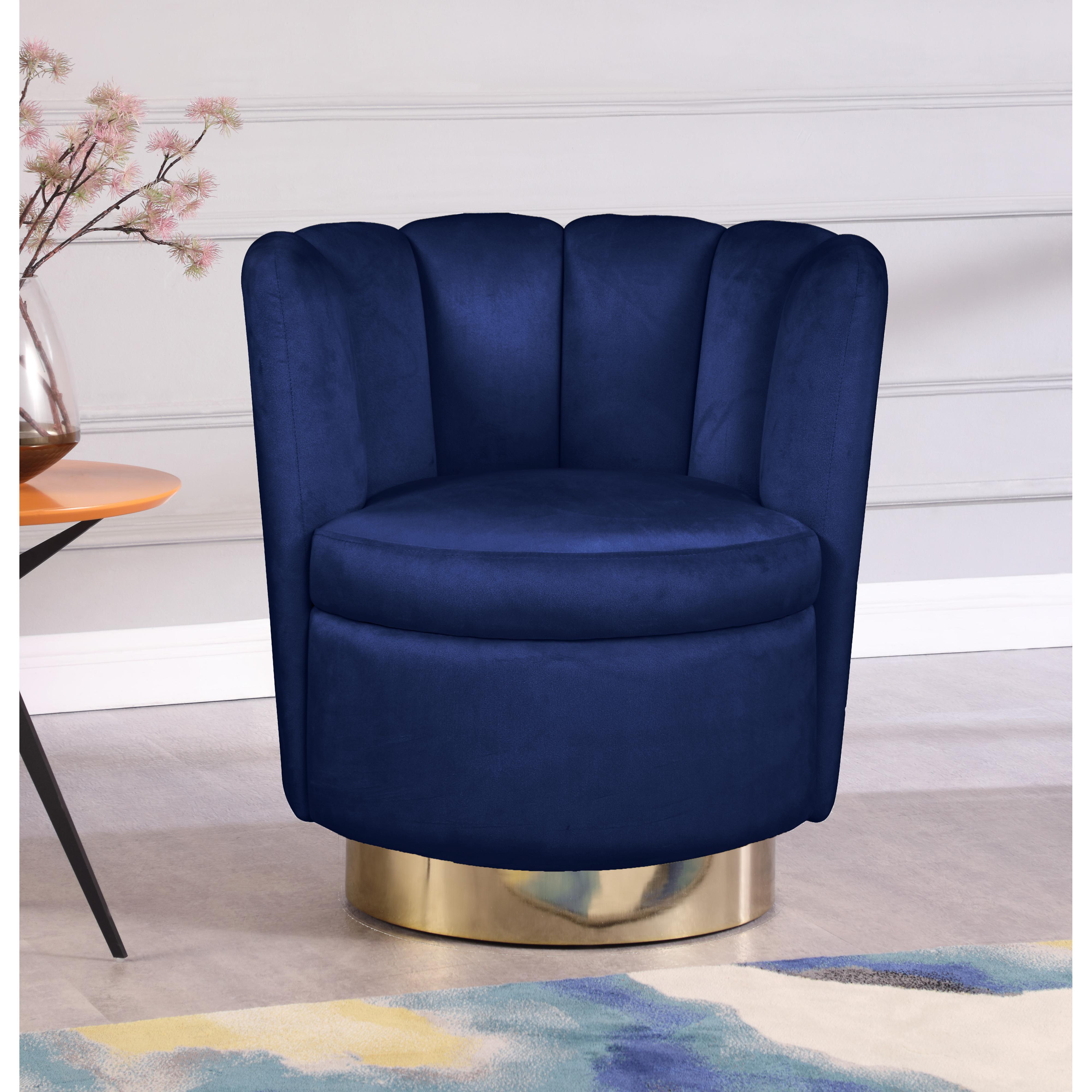 Meridian Lily Navy Velvet Accent Chair