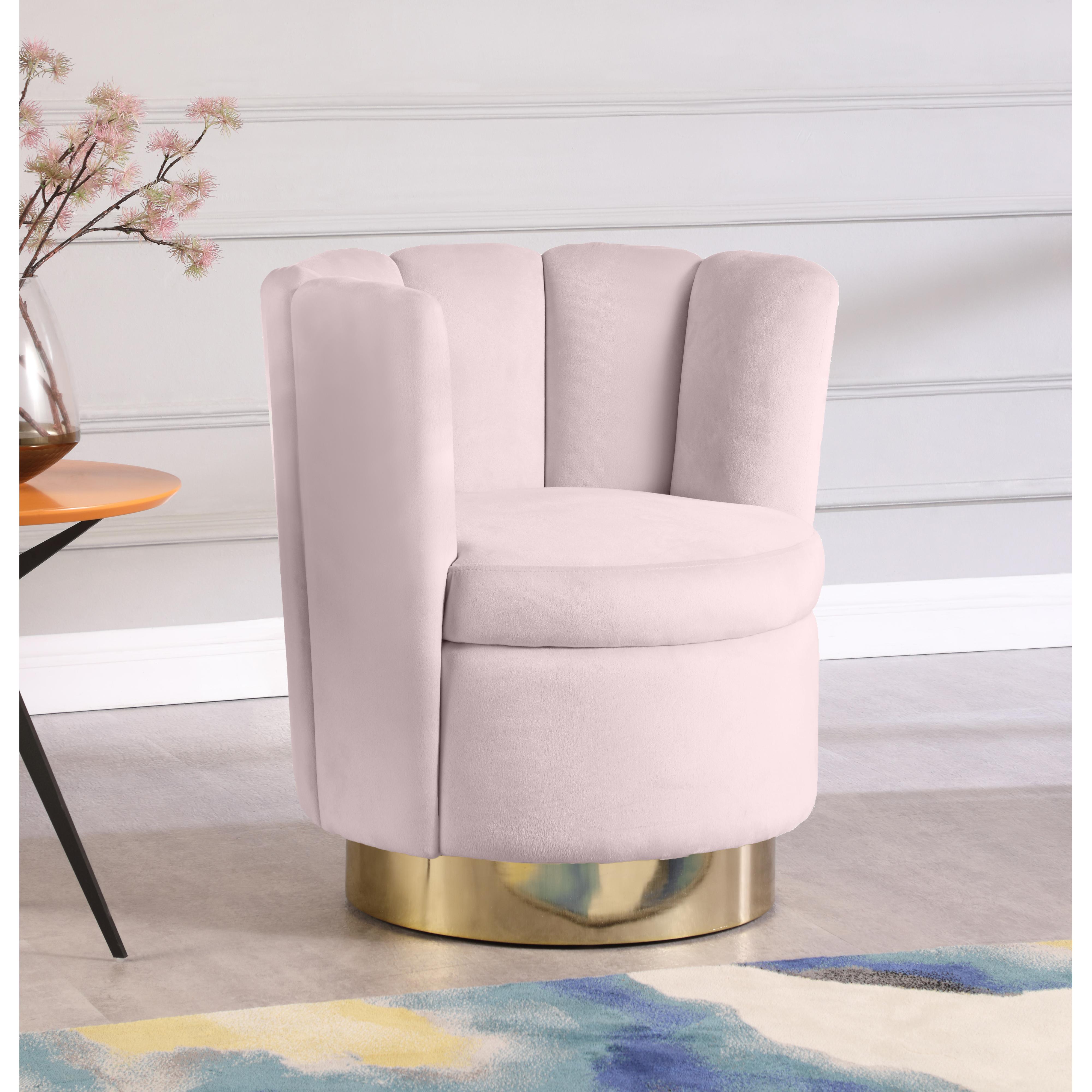 Meridian Lily Pink Velvet Accent Chair