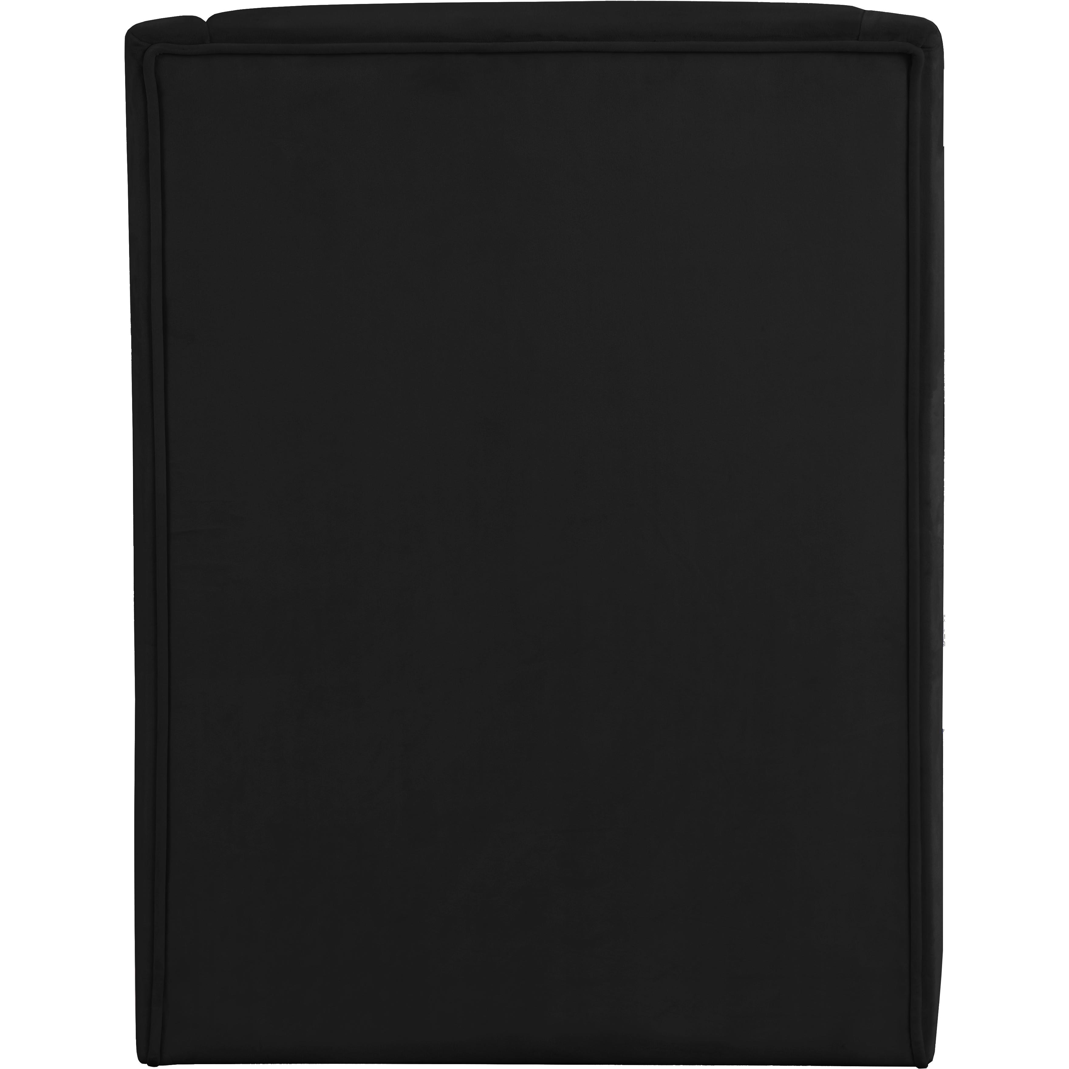 Meridian Rivet Black Velvet Accent Chair