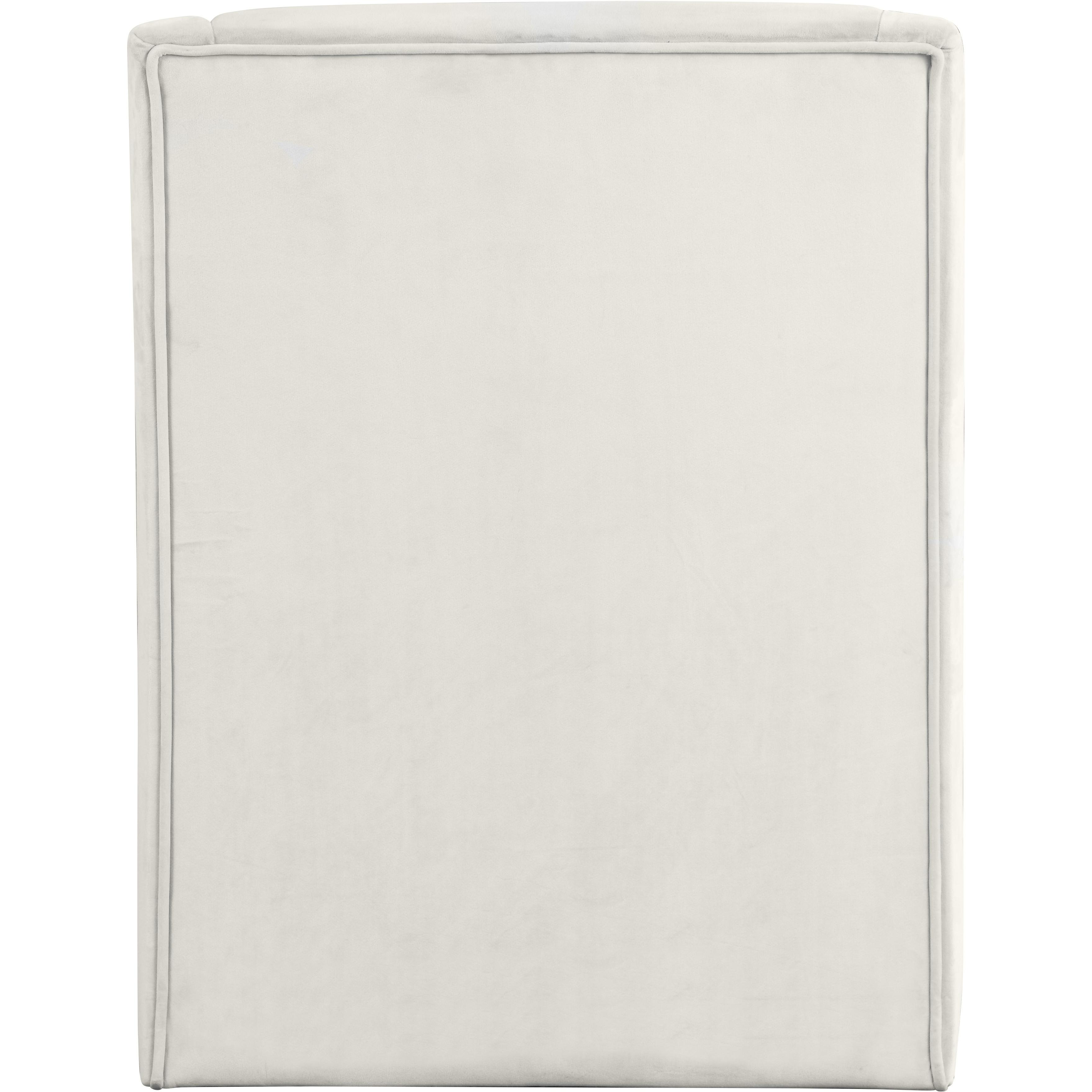 Meridian Rivet Cream Velvet Accent Chair