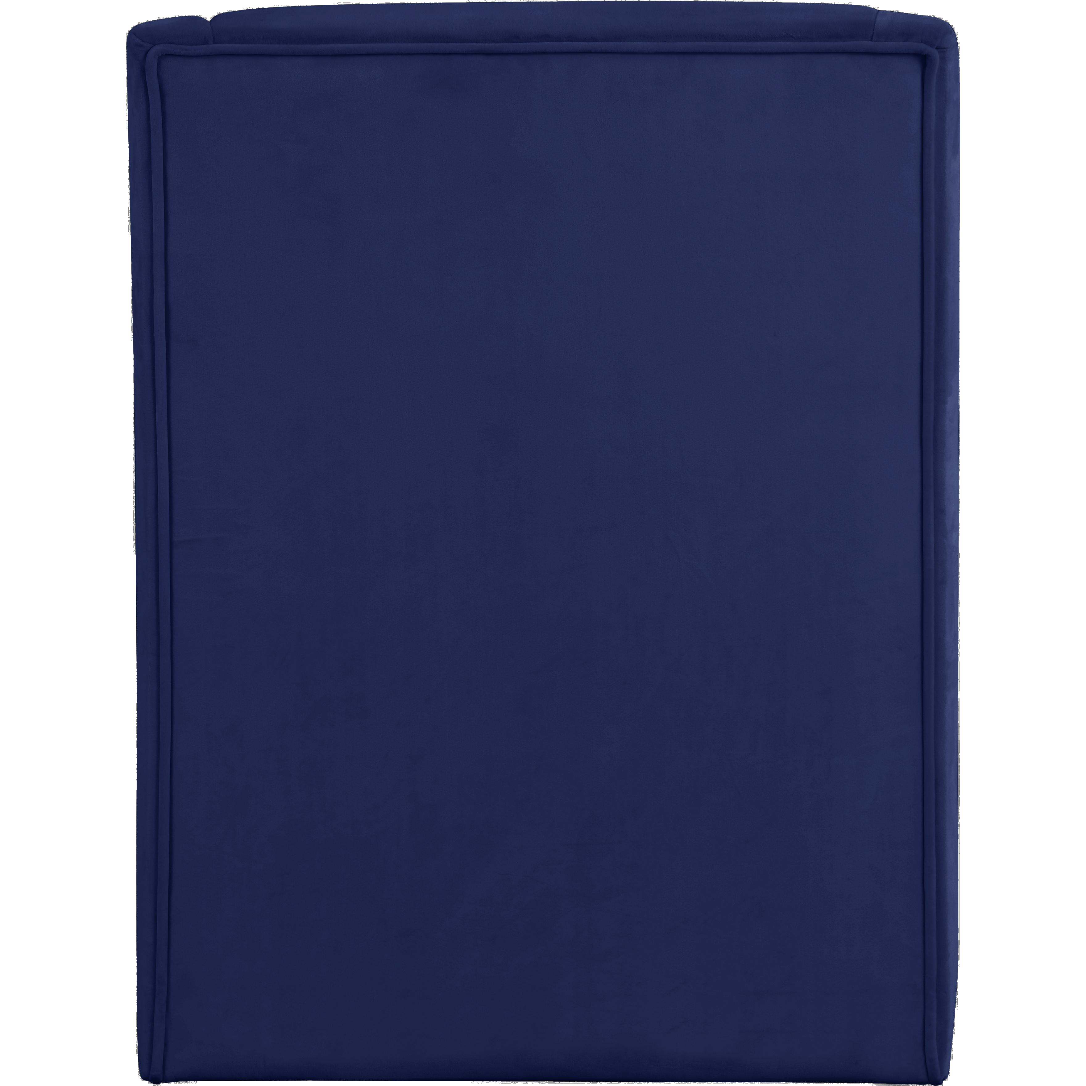 Meridian Rivet Navy Velvet Accent Chair
