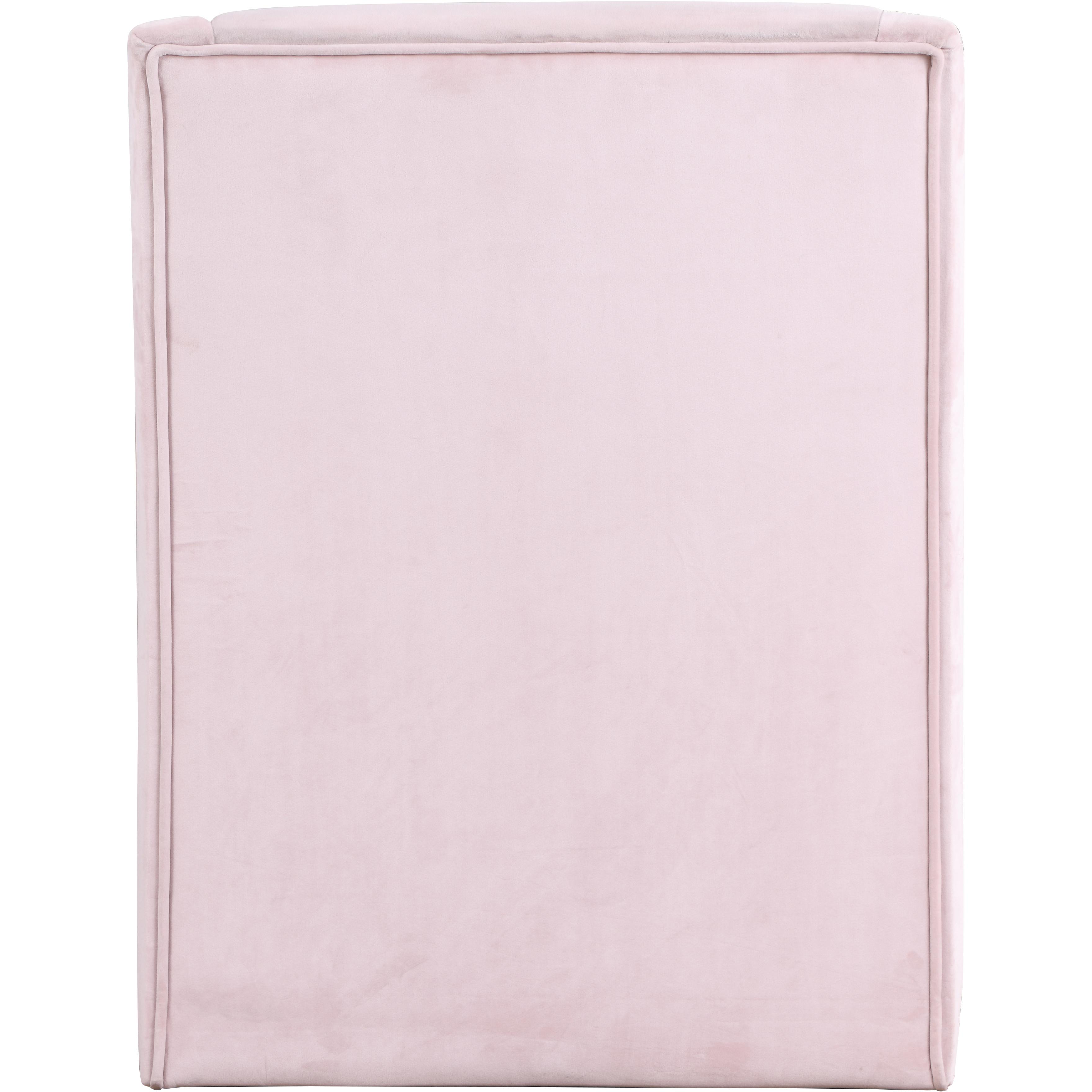 Meridian Rivet Pink Velvet Accent Chair