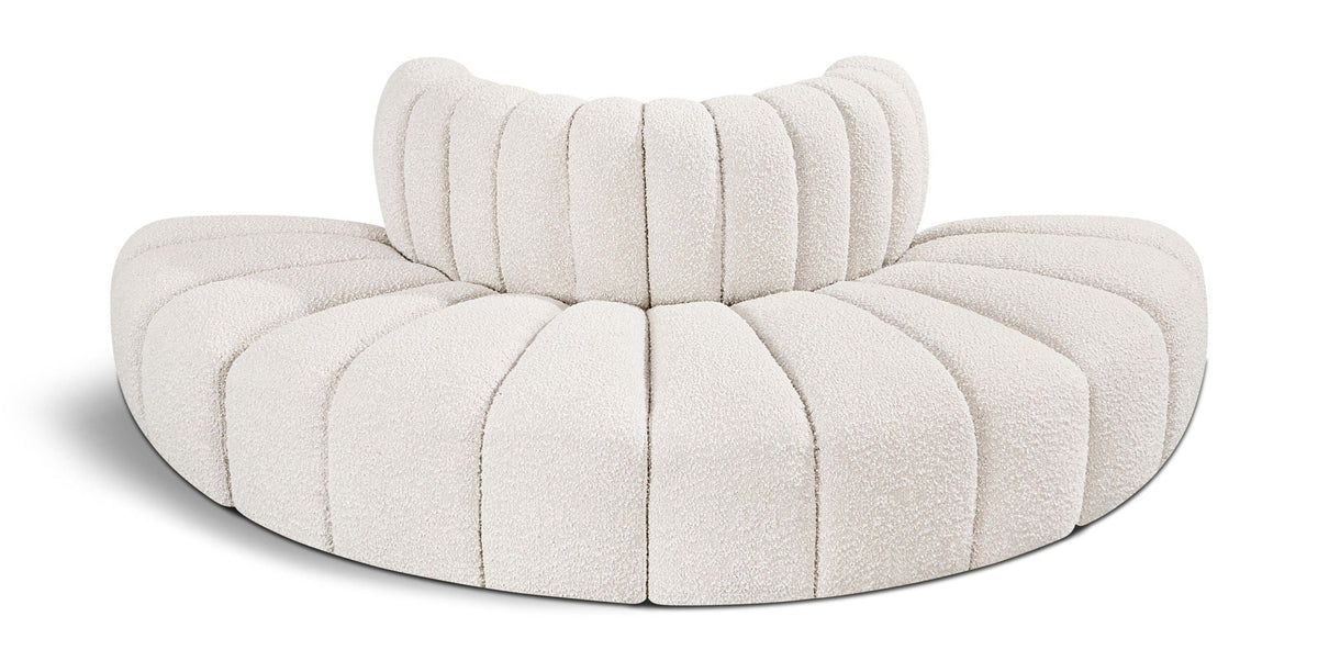 Arc Boucle Modular Sectional — 4-Piece Sofa (90" Wide) — Cream