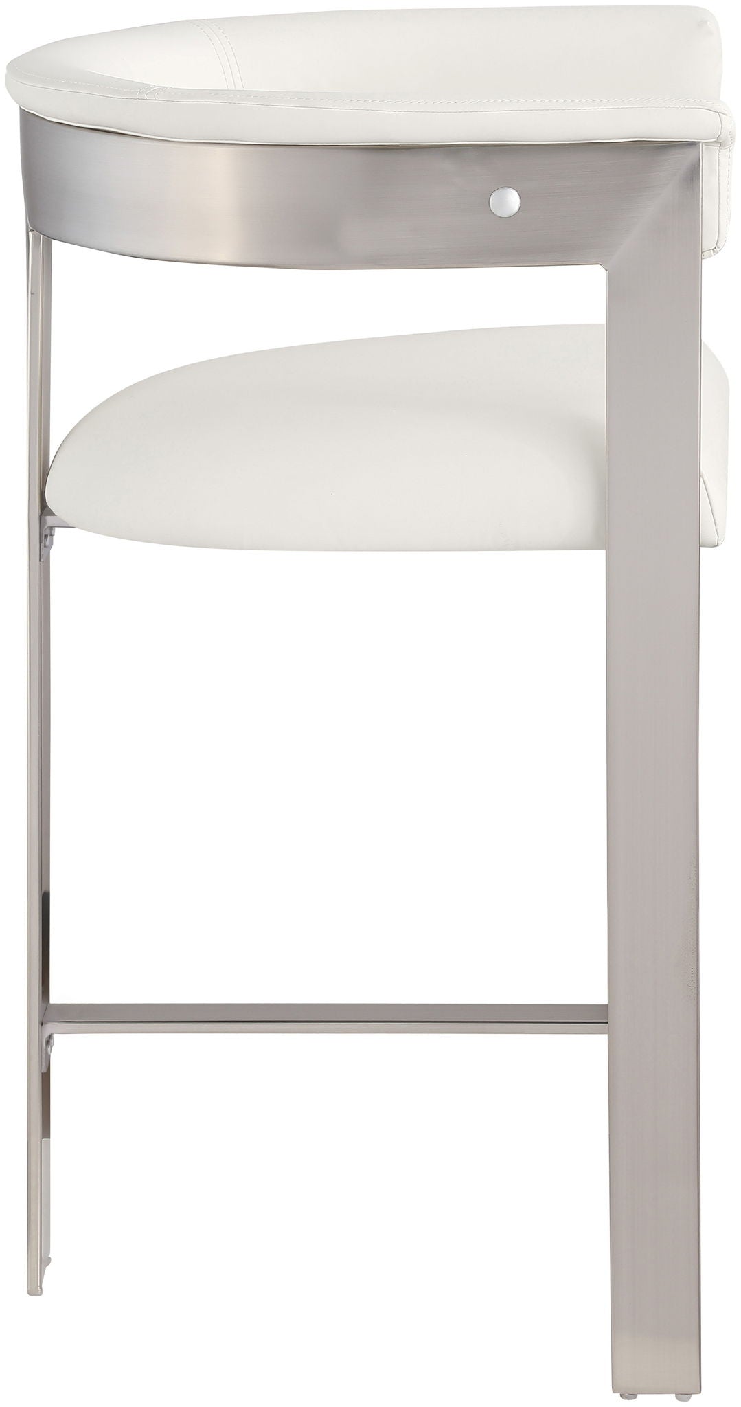 Romeo - Faux Leather Counter Stool (Set of 2) with Silver Base