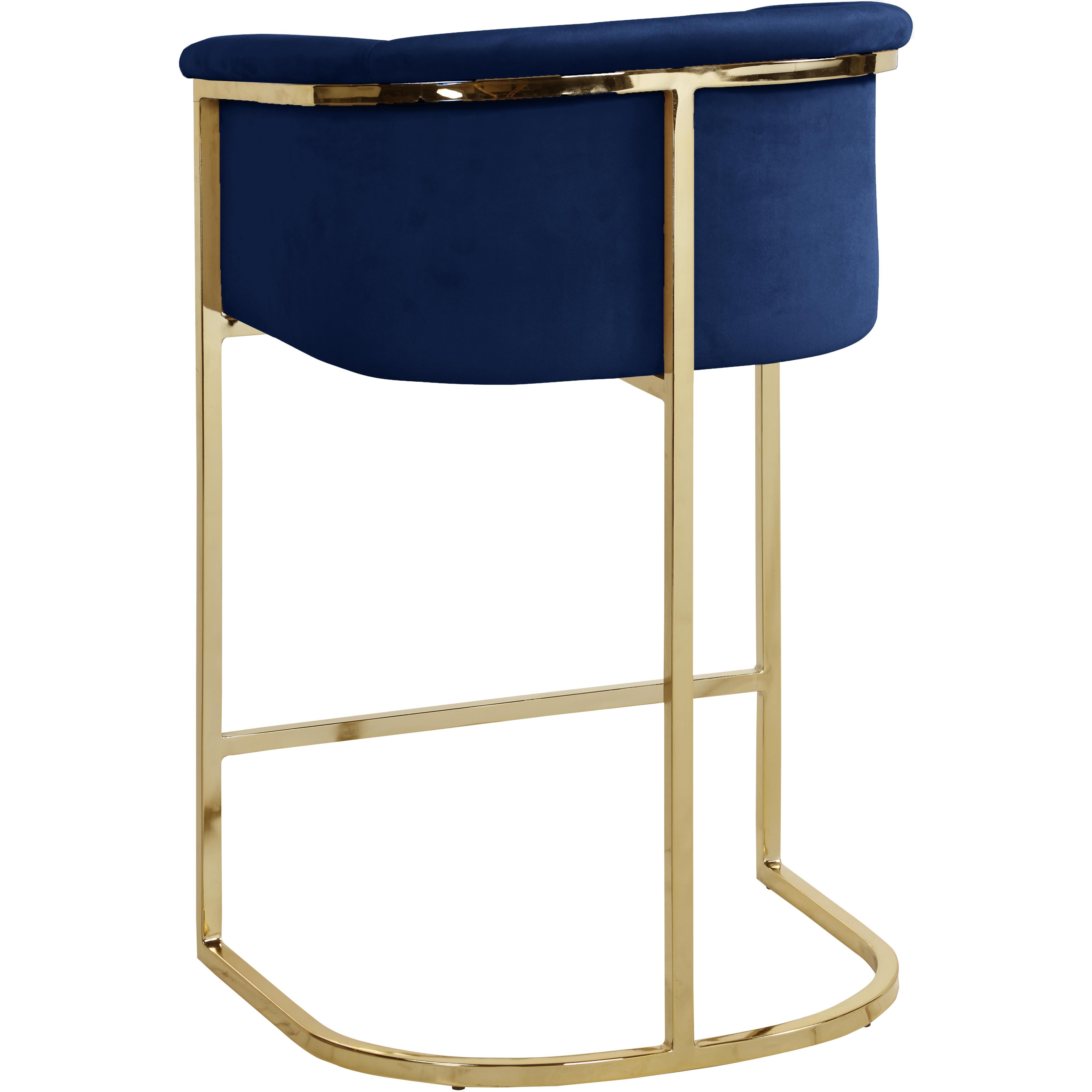 Meridian Donatella Navy Velvet Stool
