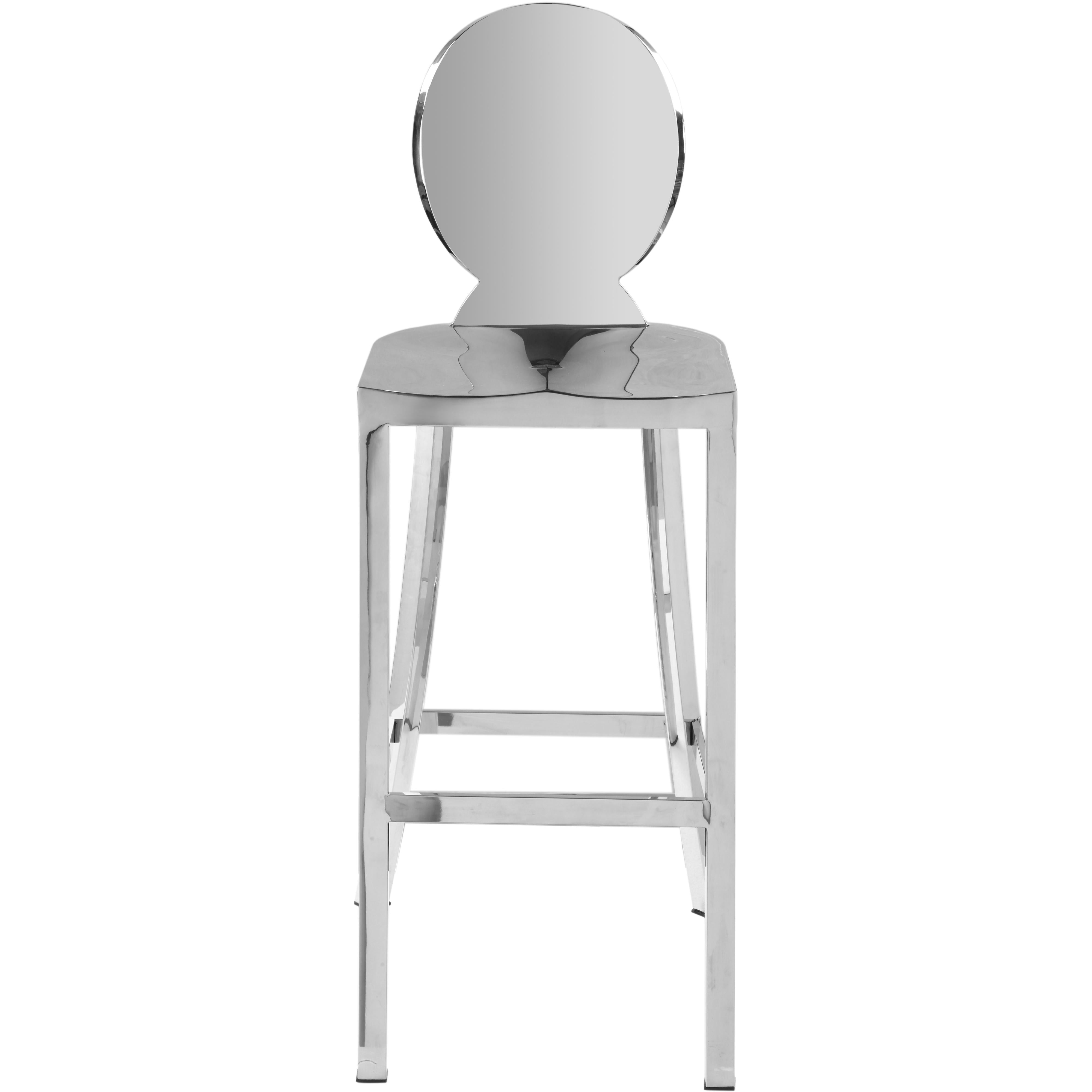 Meridian Maddox Chrome Stainless Steel Stool