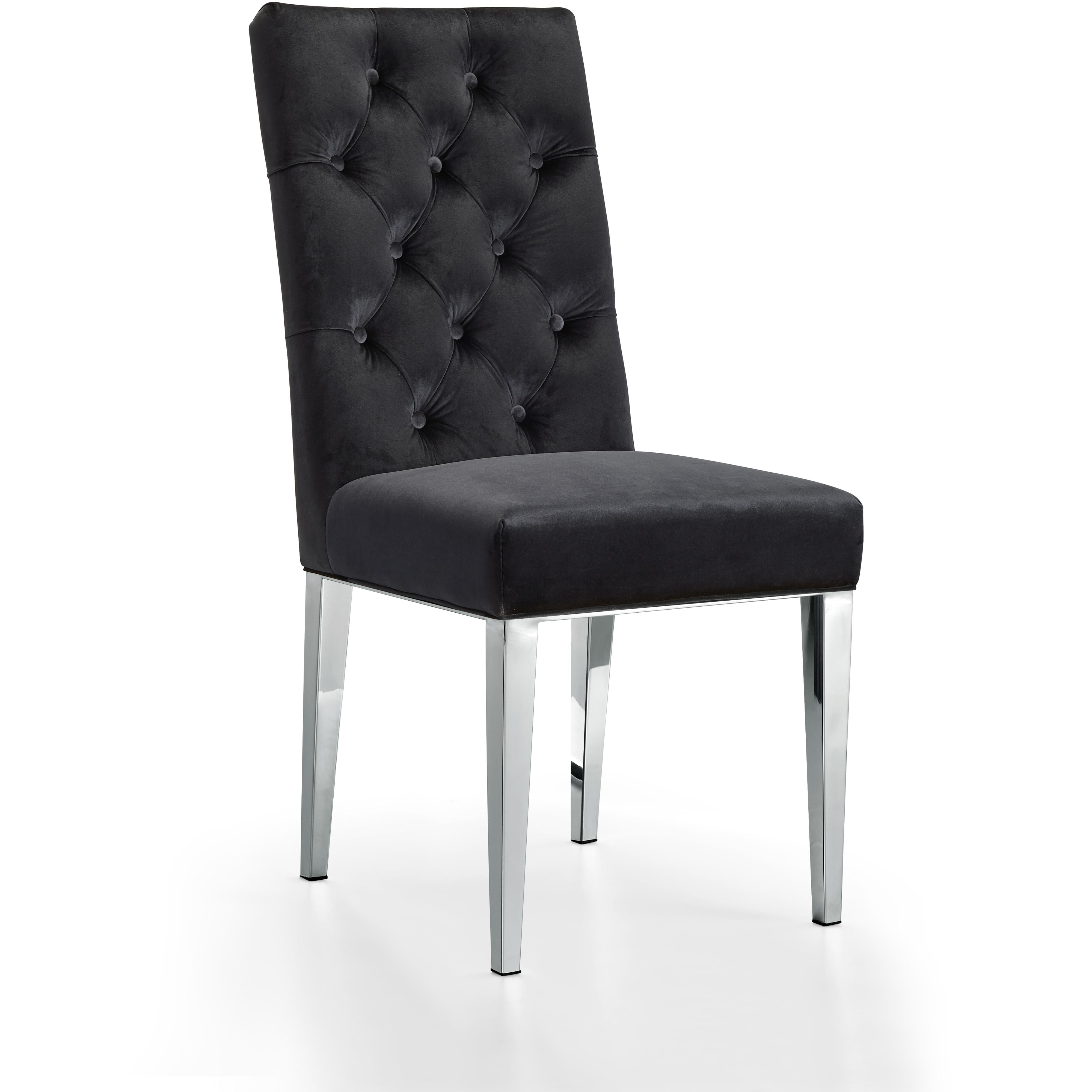 Meridian Juno Black Velvet Dining Chair