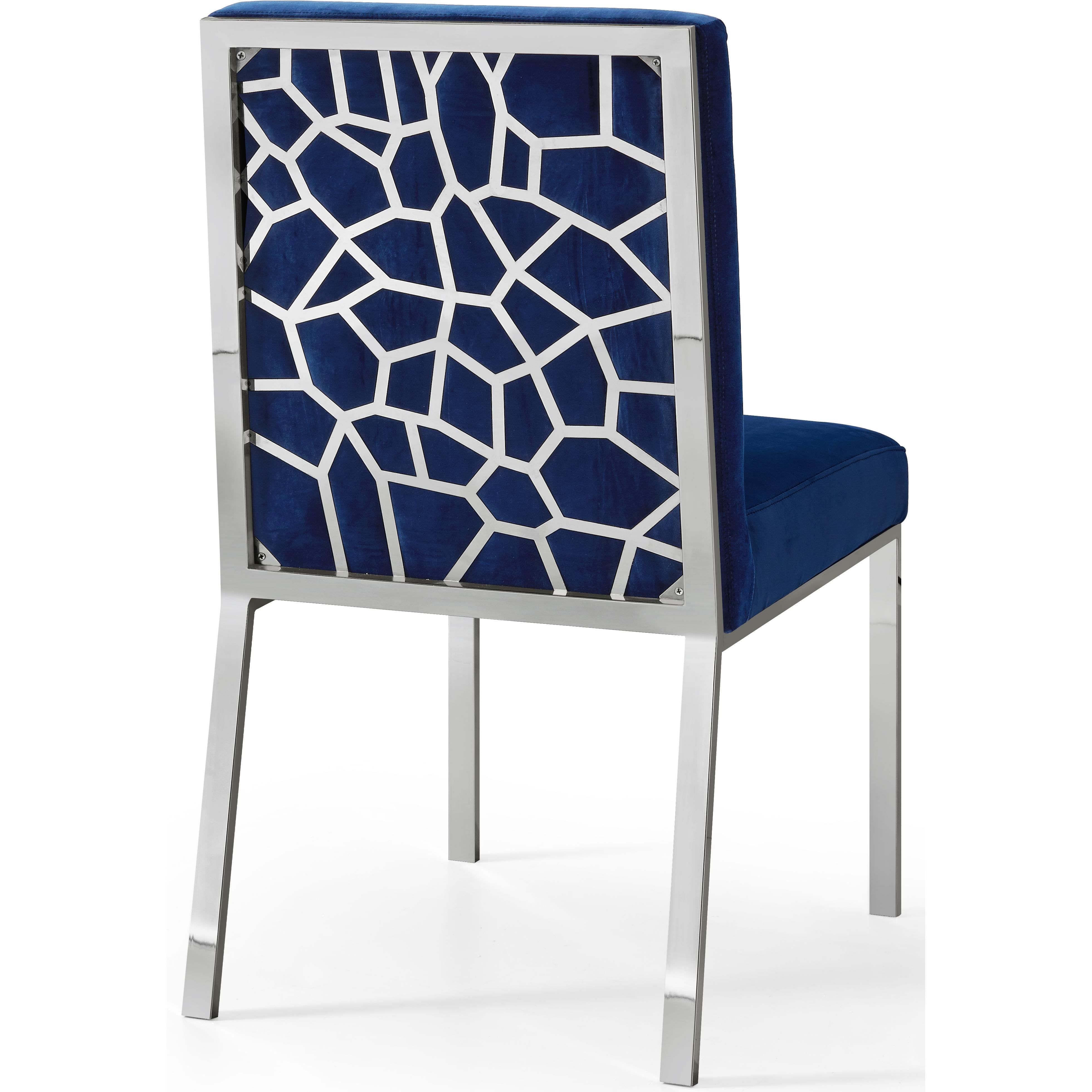 Meridian Opal Navy Velvet Dining Chair