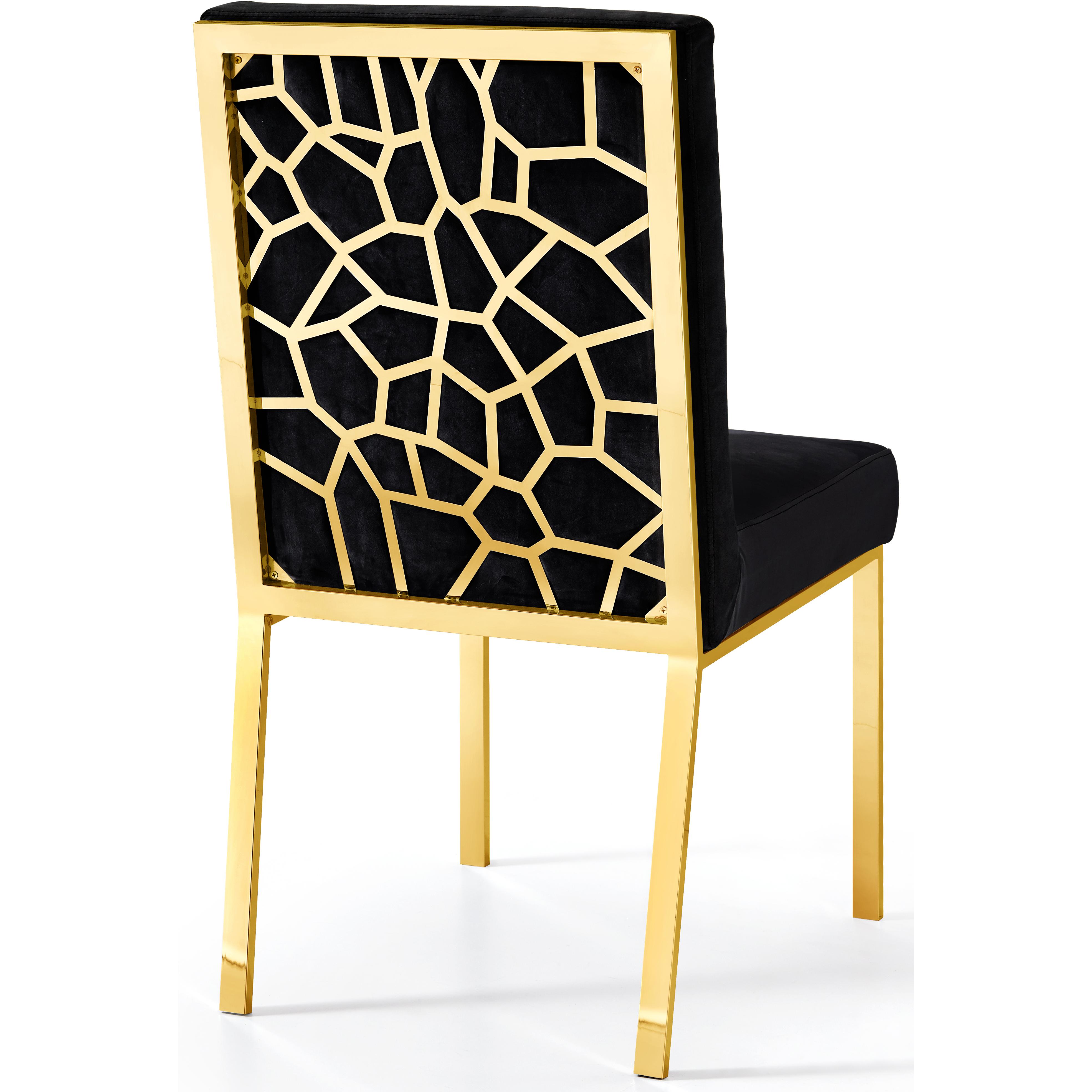 Meridian Opal Black Velvet Dining Chair