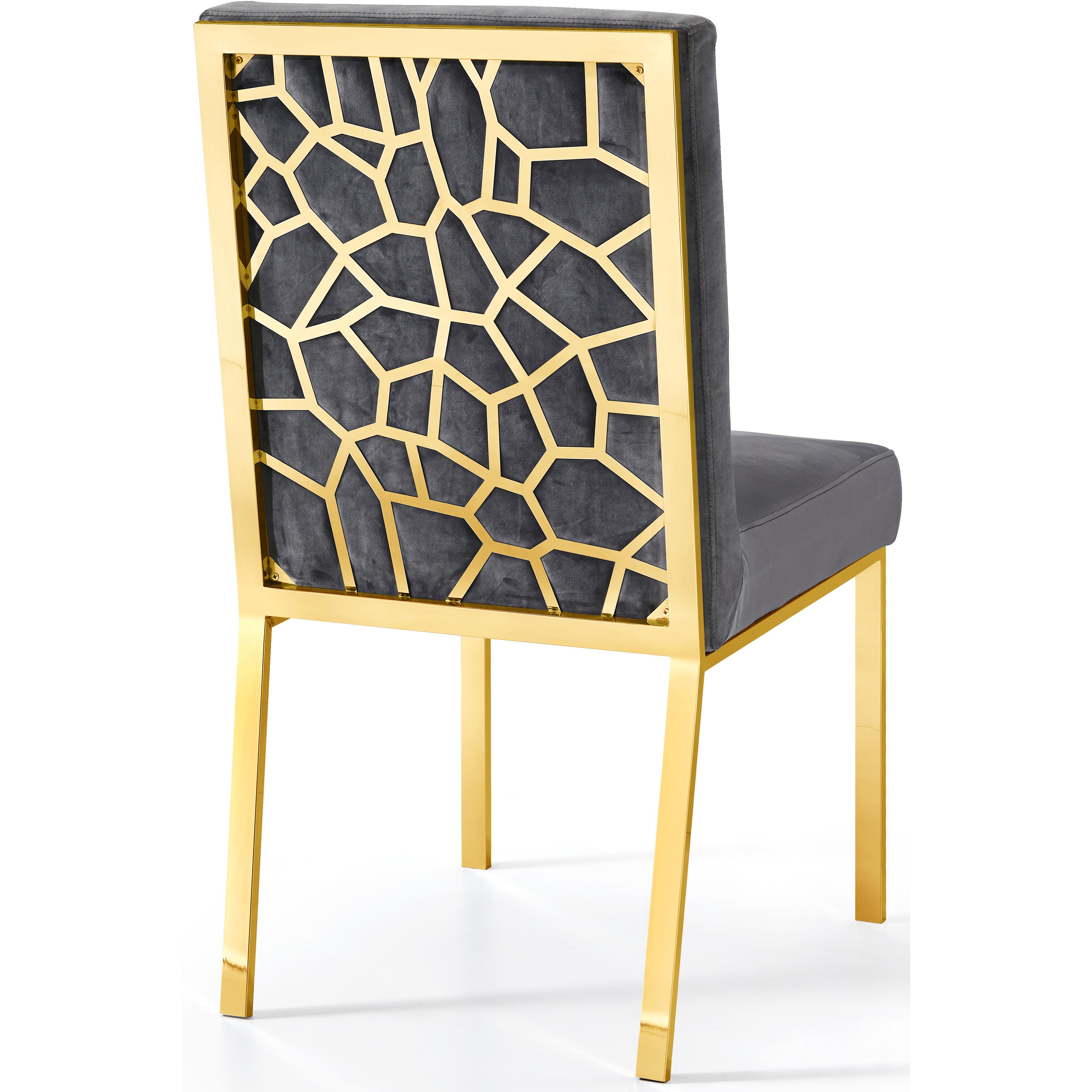 Meridian Opal Grey Velvet Dining Chair