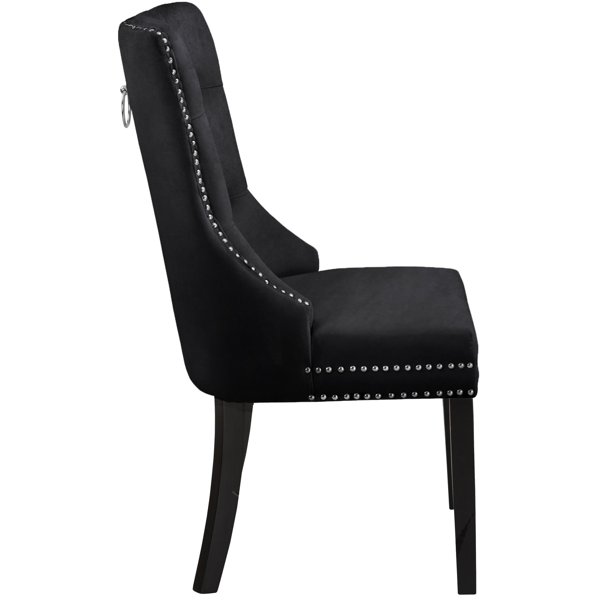 Meridian Nikki Black Velvet Dining Chair