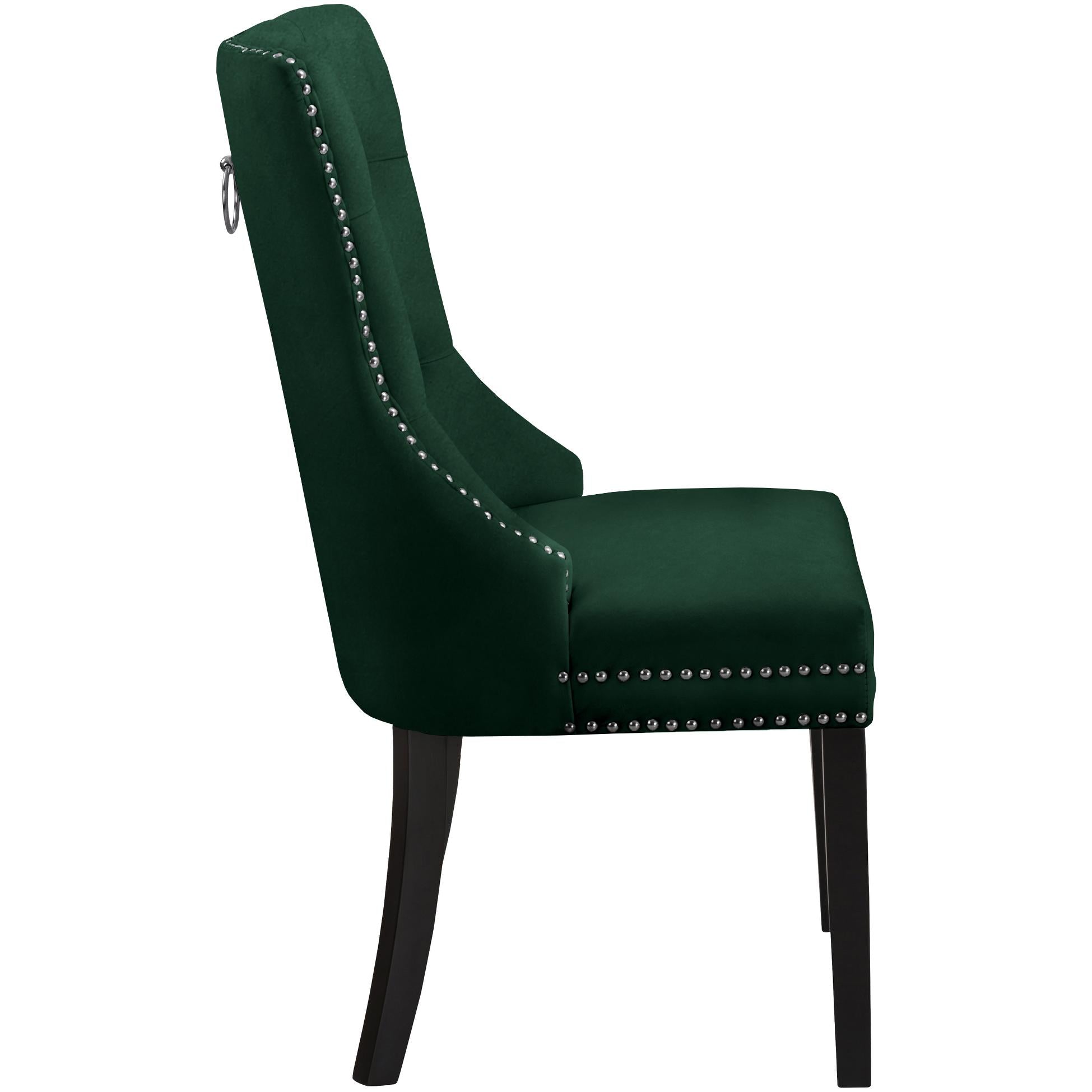 Meridian Nikki Green Velvet Dining Chair