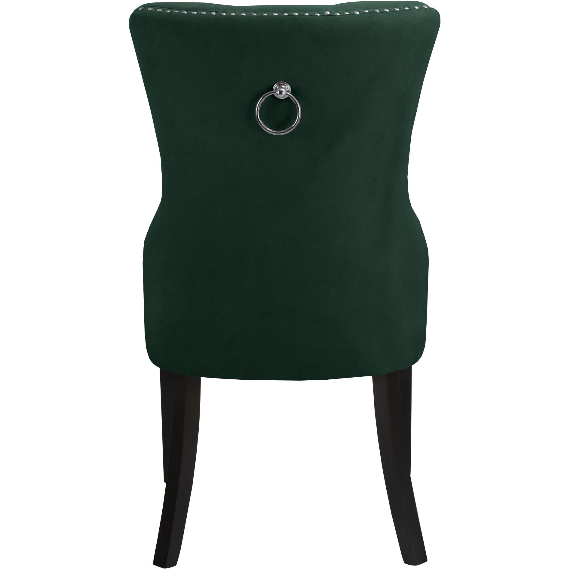 Meridian Nikki Green Velvet Dining Chair